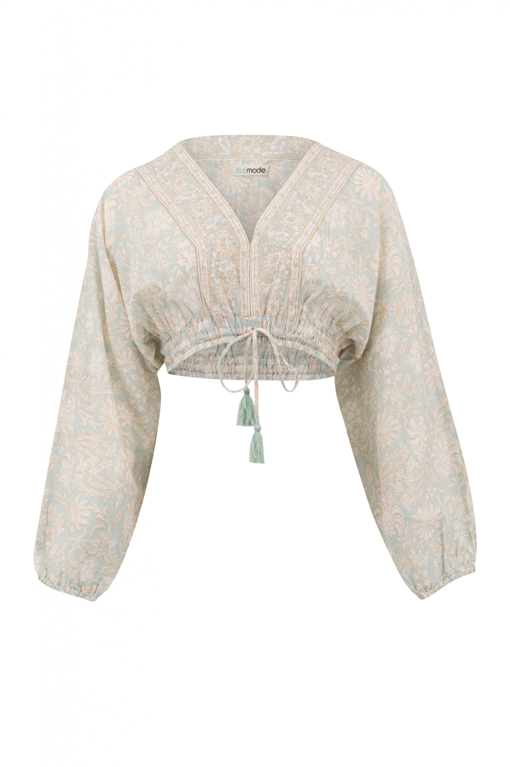 Bohemian blouse in mint van ibzmode, Brands of Ibiza
