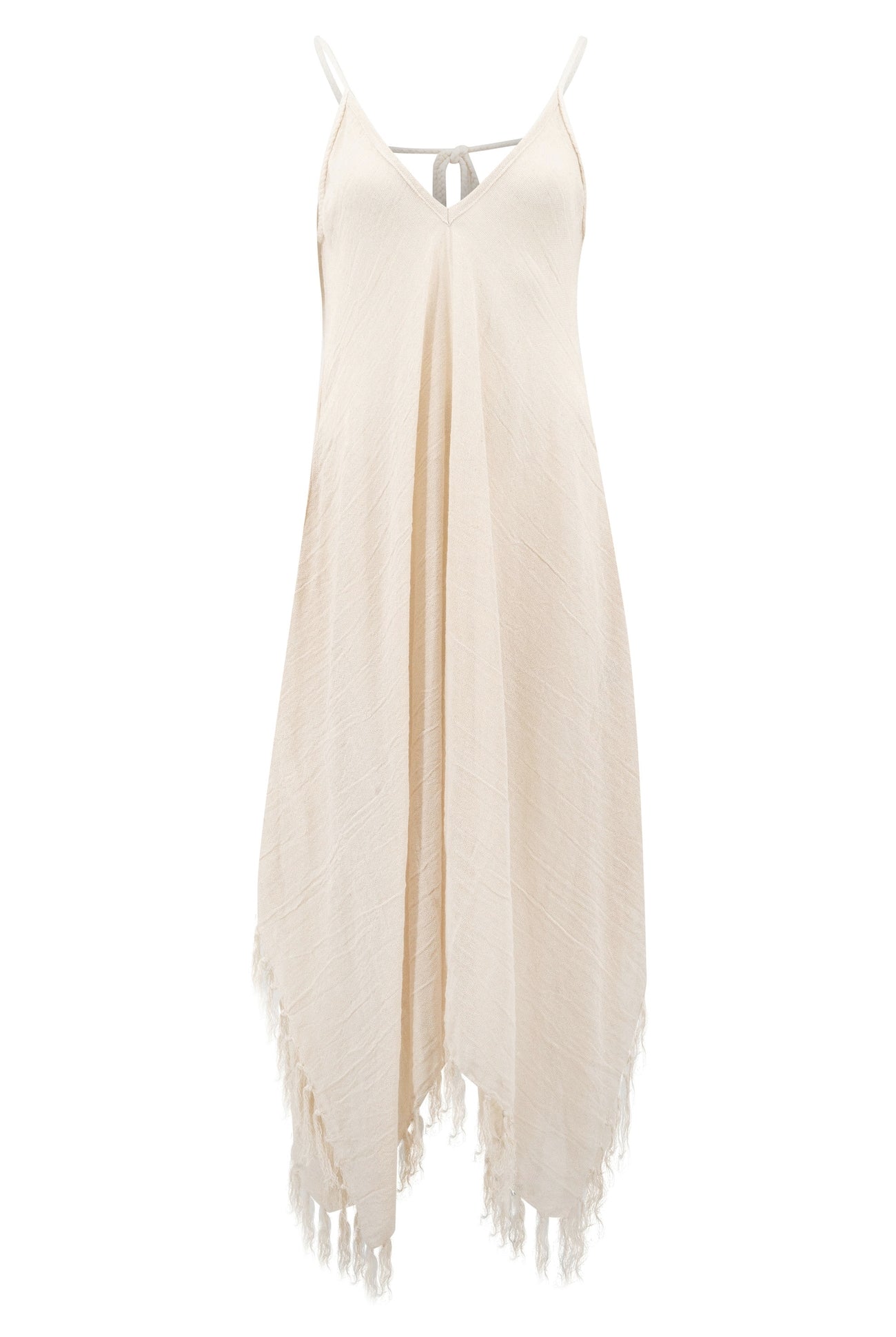 Bohemian jurk in ecru van ibzmode, Brands of Ibiza