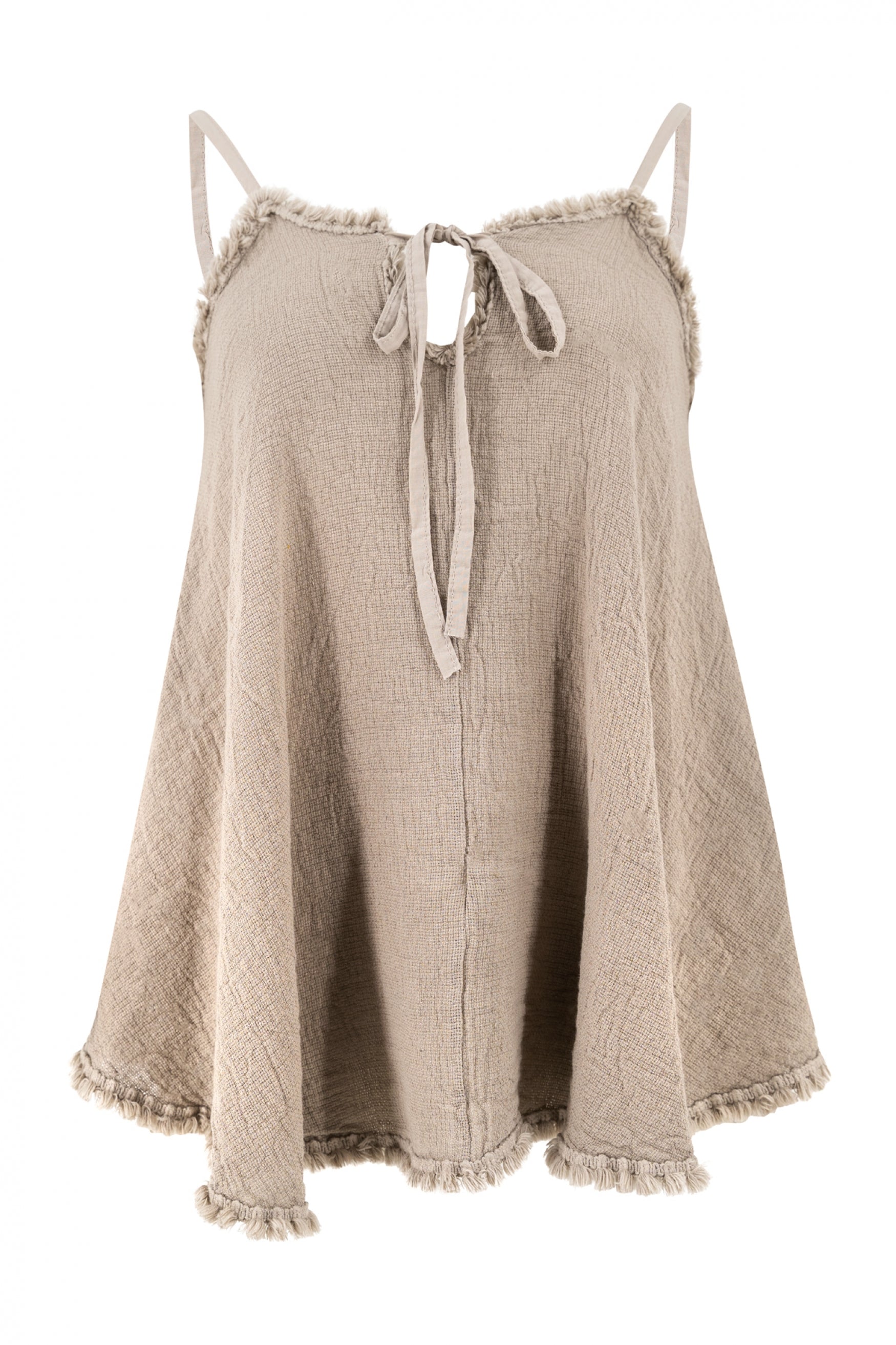 Bohemian top in taupe van ibzmode, Brands of Ibiza