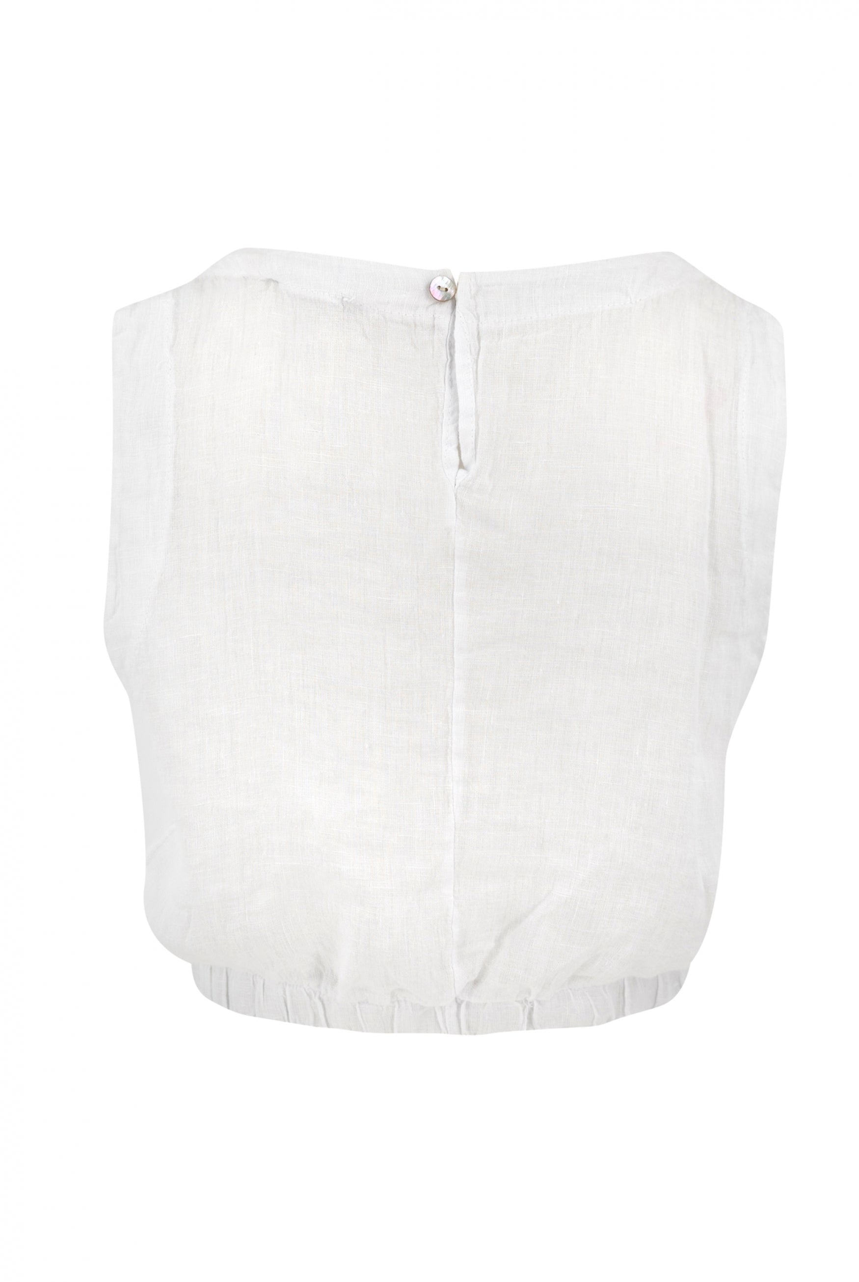 Bohemian top in white van ibzmode, Brands of Ibiza