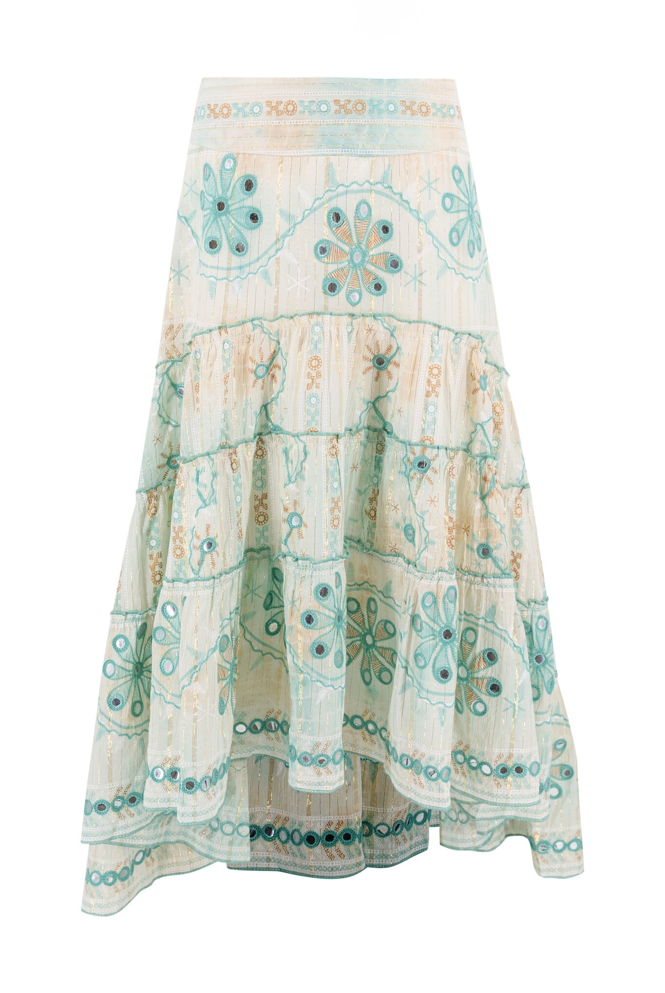 Bohemian rok in aqua van ibzmode, Brands of Ibiza