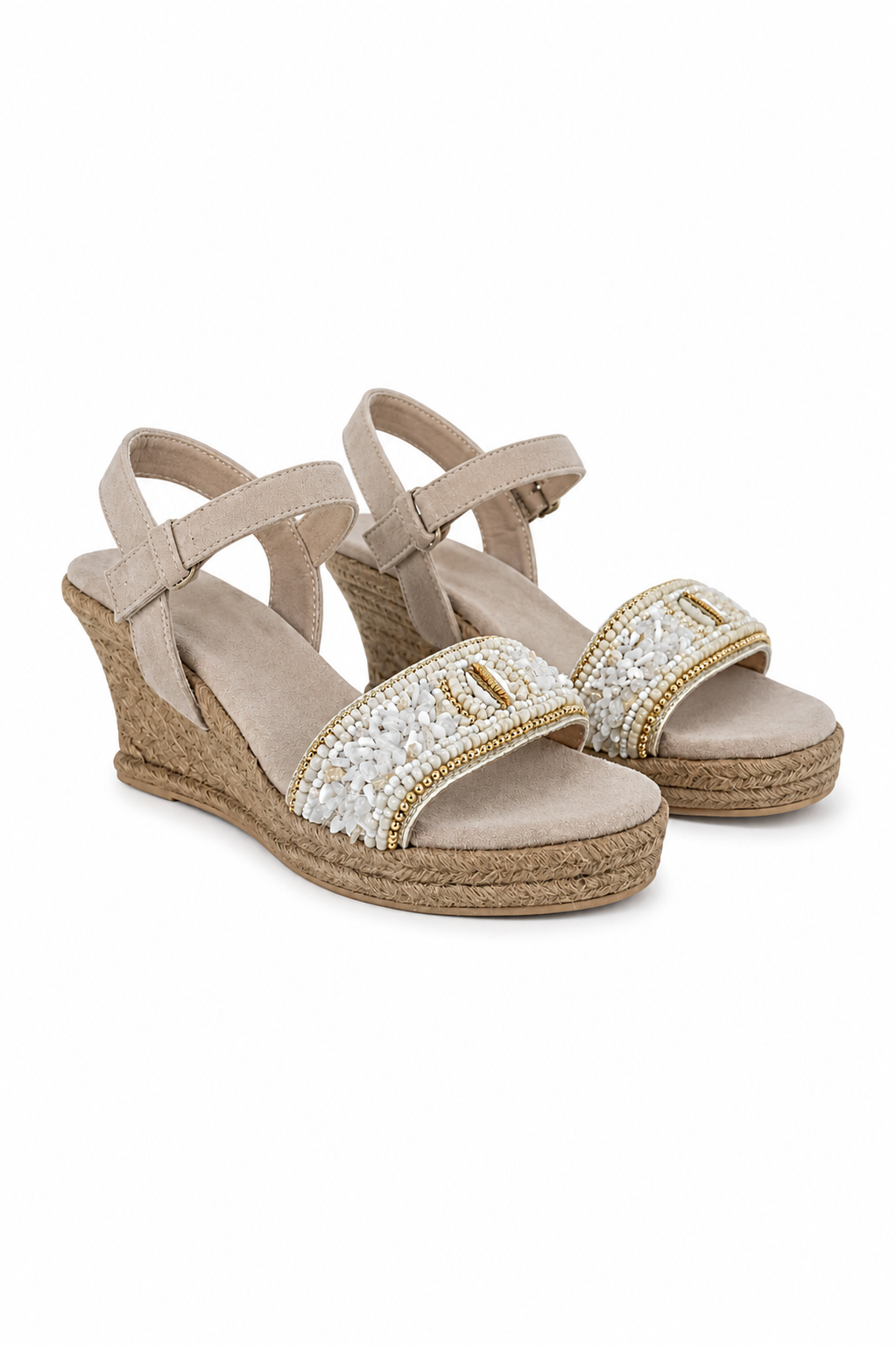 Ibzmode Wedge Laya White bohemian wedge sandal