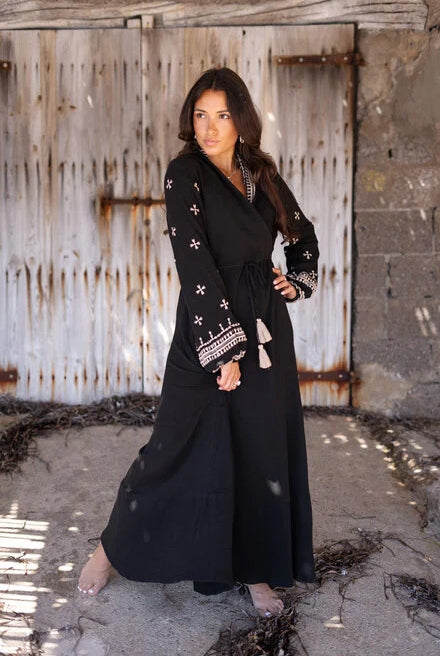 Bohemian jurk in taupe van ibzmode, Brands of Ibiza