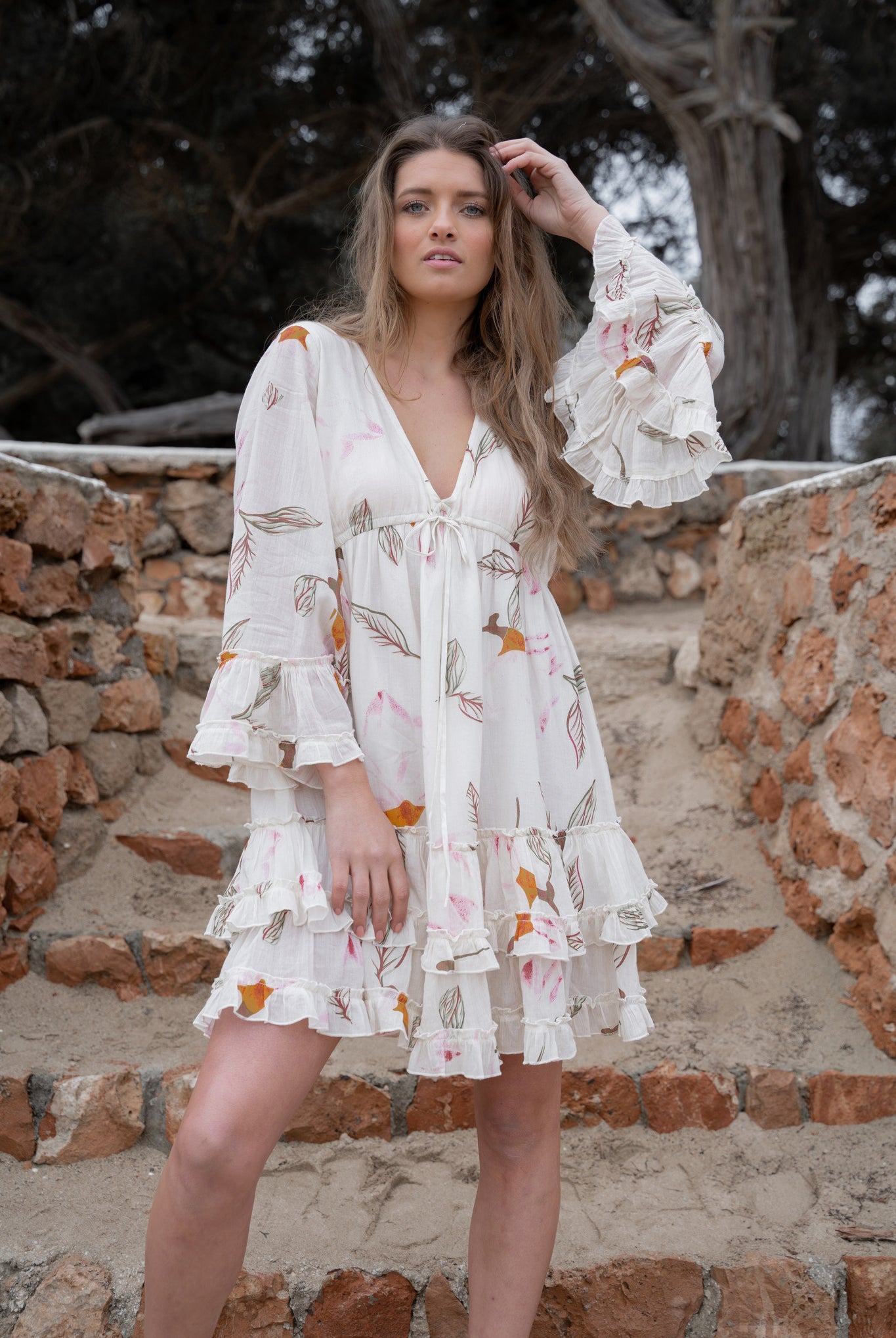 Bohemian jurk in beige van ibzmode, Brands of Ibiza