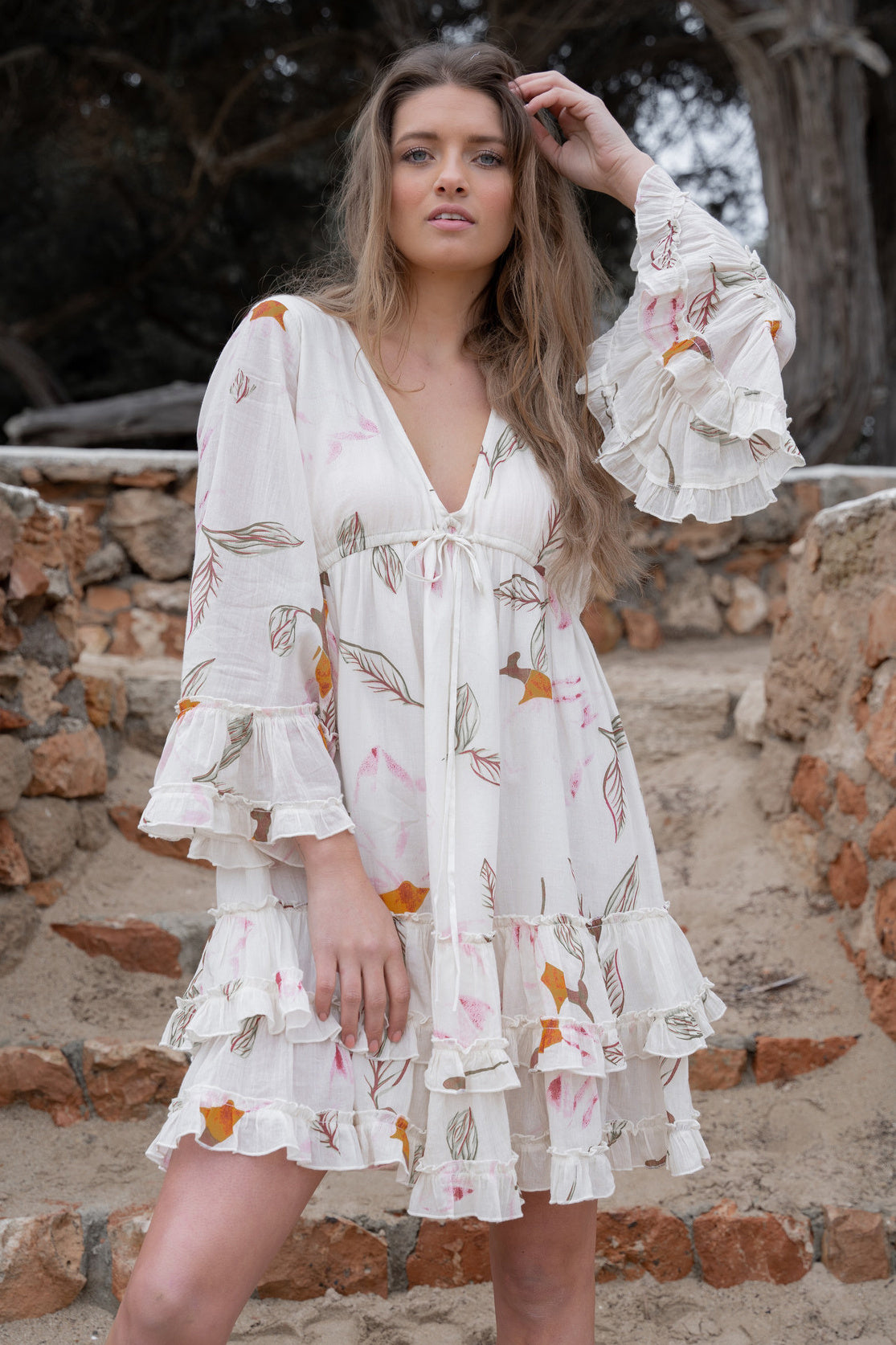 Bohemian jurk in beige van ibzmode, Brands of Ibiza