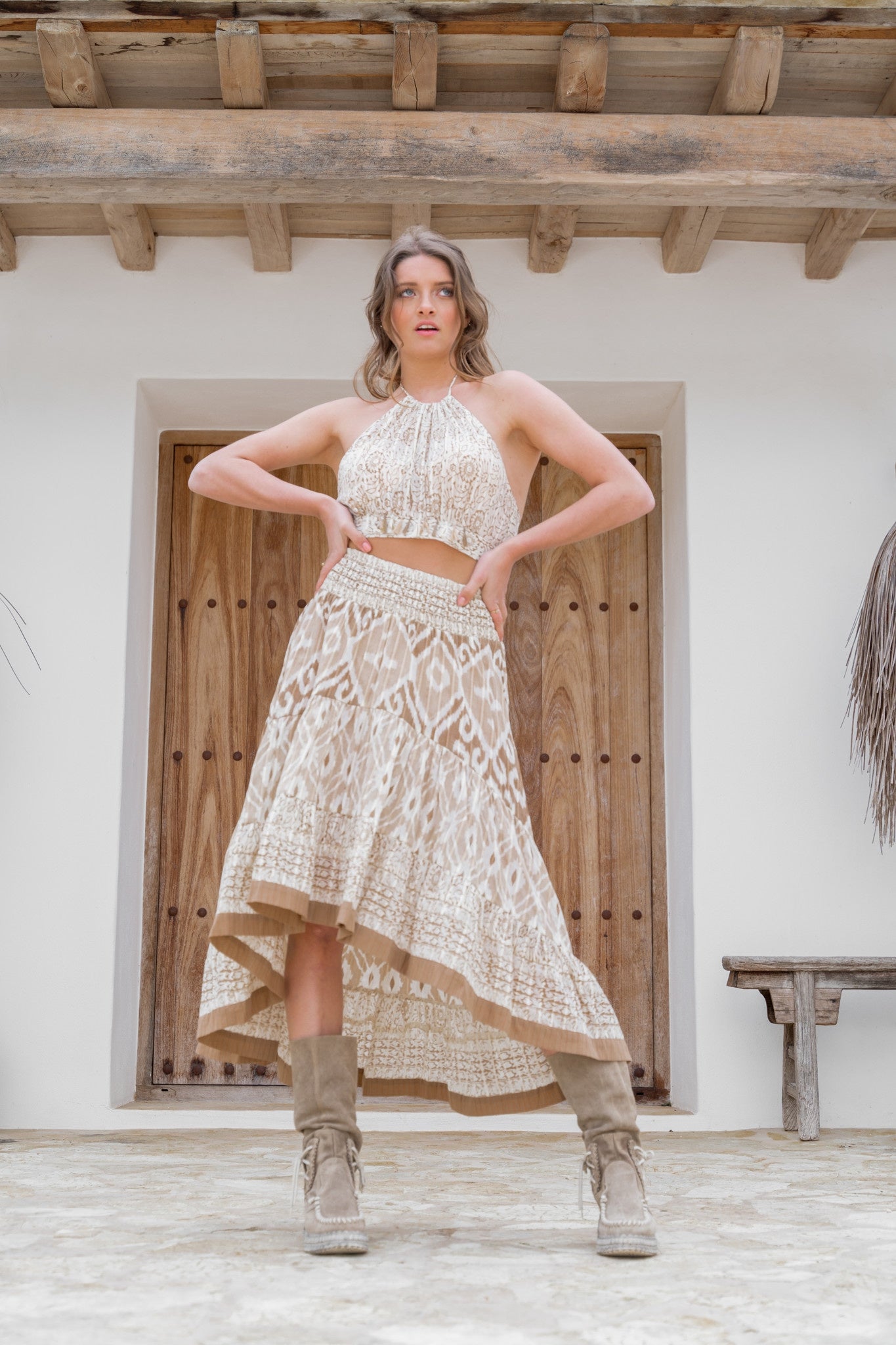 Bohemian rok in natural van ibzmode, Brands of Ibiza