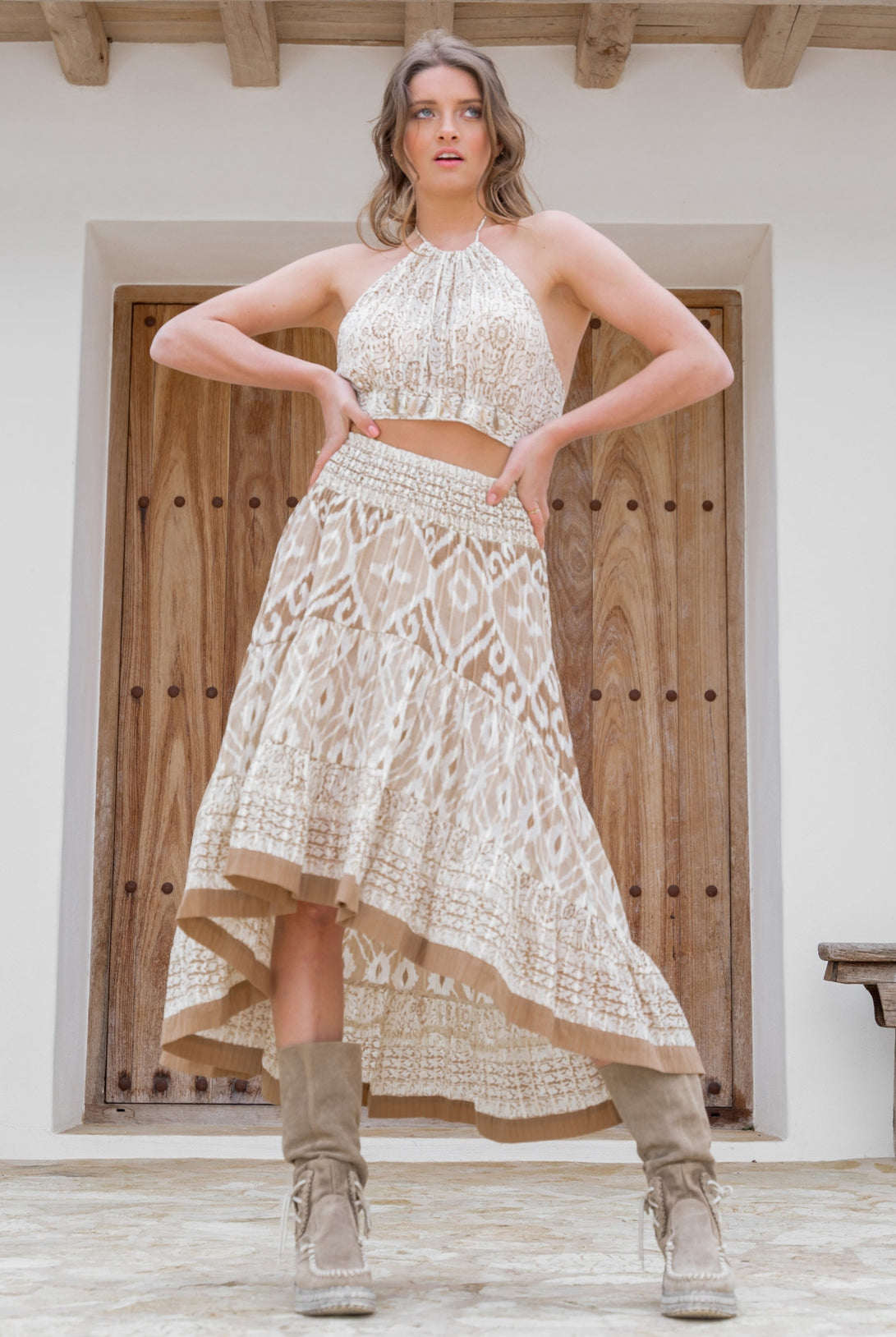 Falda bohemia en natural de ibzmode, Marcas de Ibiza