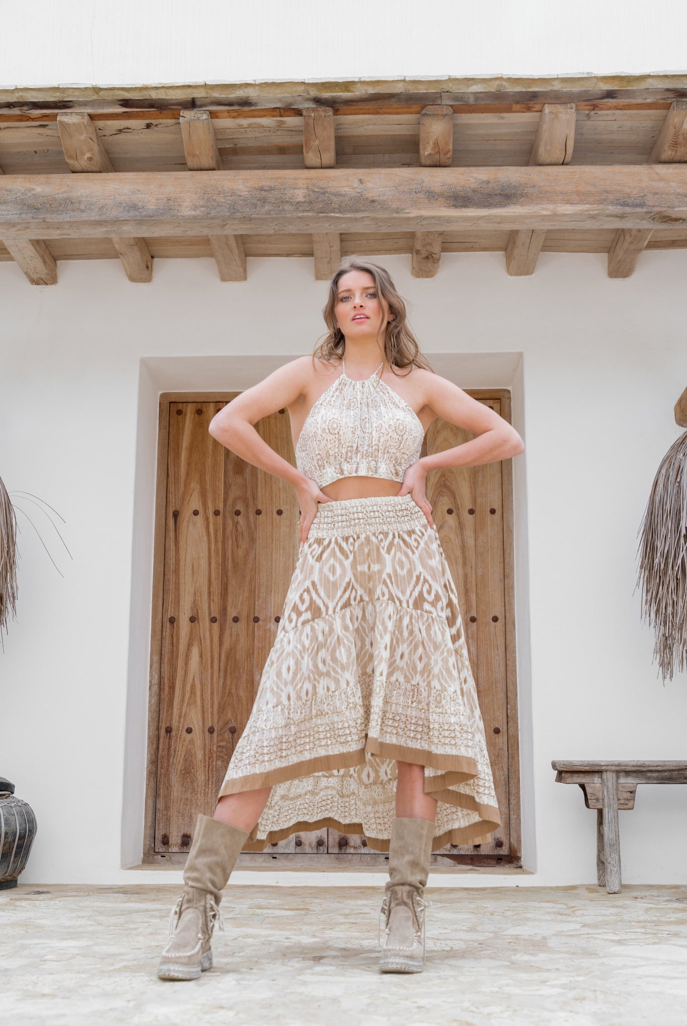 Falda bohemia en natural de ibzmode, Marcas de Ibiza