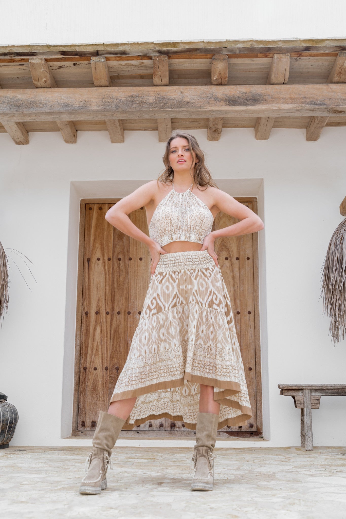 Bohemian rok in natural van ibzmode, Brands of Ibiza