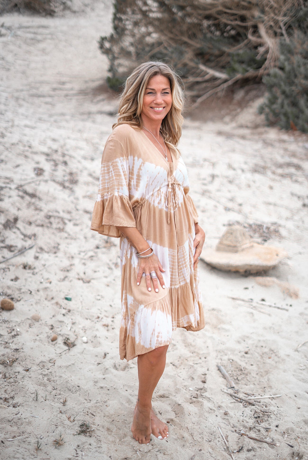 Bohemian item in tie dye sand/ beige van ibzmode, Brands of Ibiza