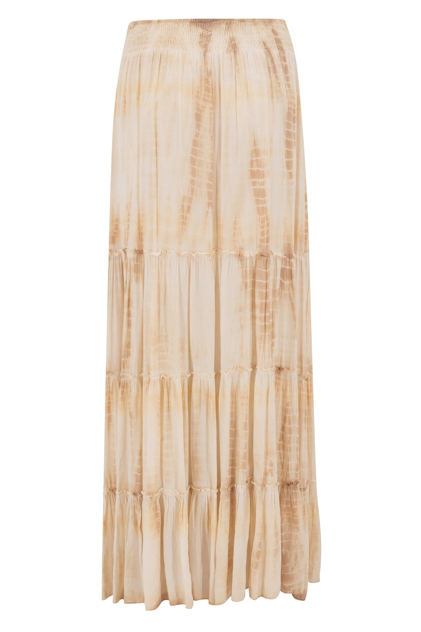 Bohemian rok in tie dye taupe van ibzmode, Brands of Ibiza