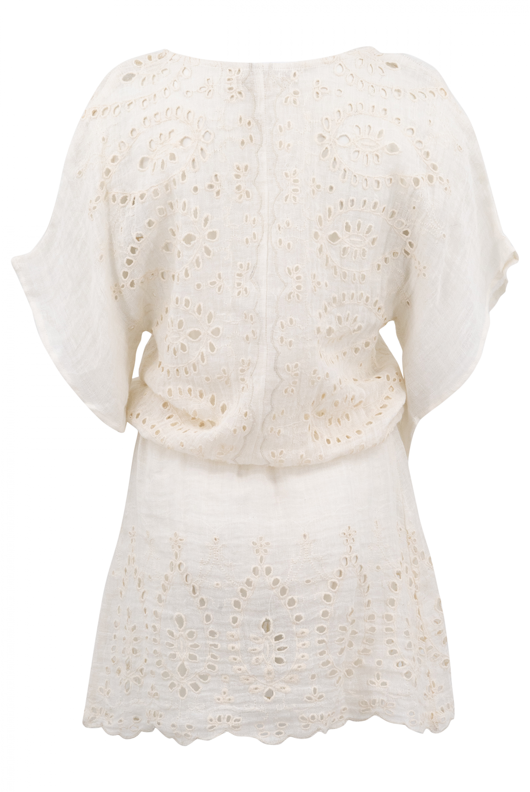 Bohemian jurk in ecru van ibzmode, Brands of Ibiza