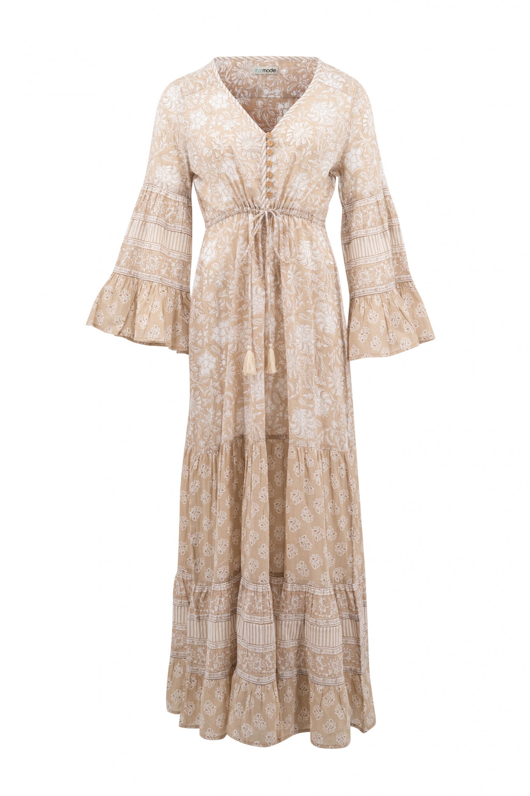 Bohemian jurk in natural van ibzmode, Brands of Ibiza