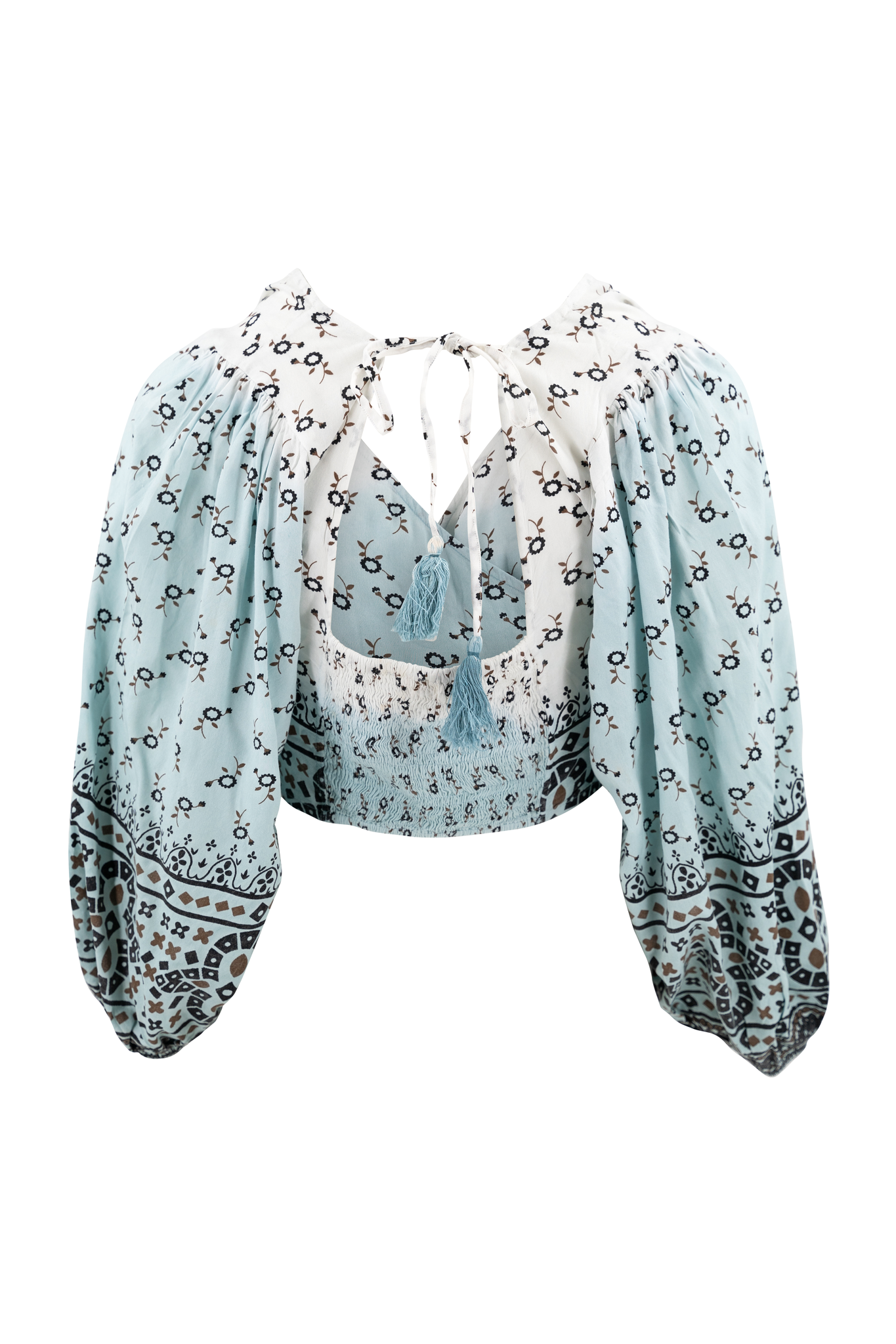 Bohemian top in blue van ibzmode, Brands of Ibiza