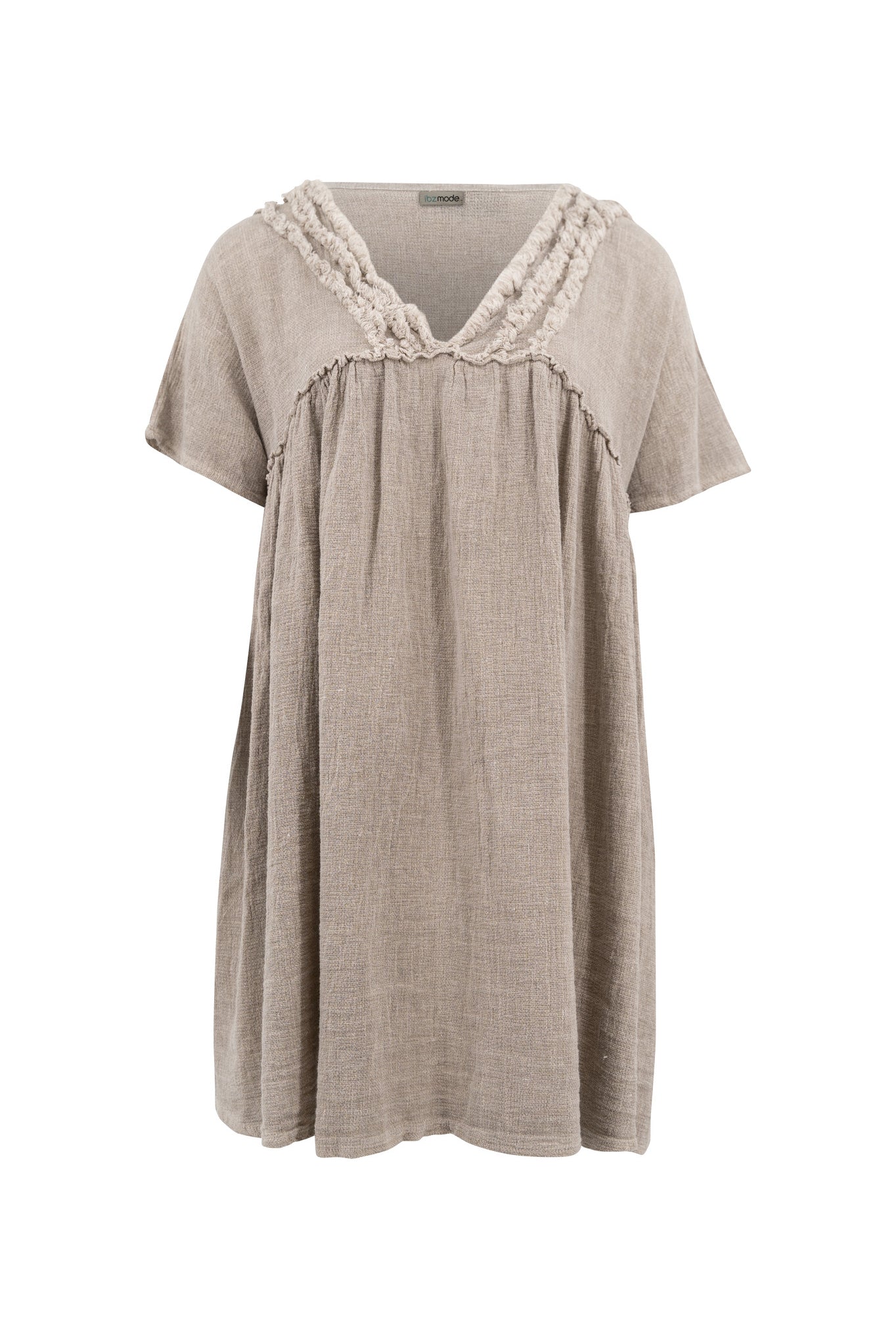 Bohemian jurk in taupe van ibzmode, Brands of Ibiza