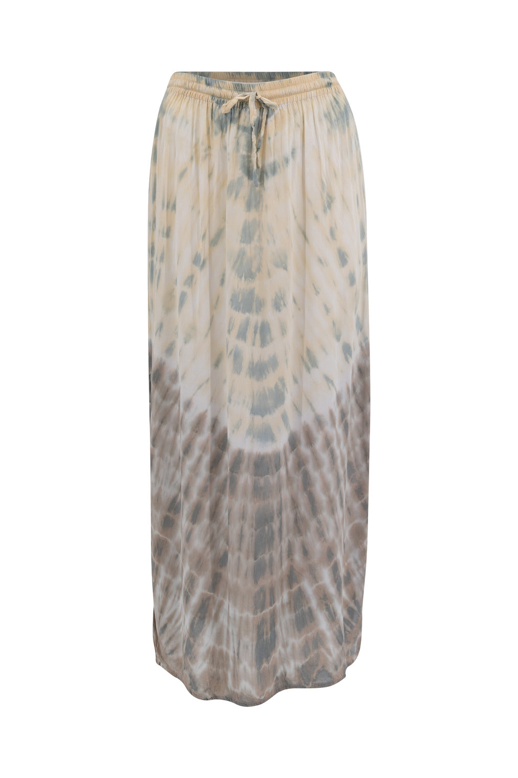 Bohemian rok in tie dye khaki van ibzmode, Brands of Ibiza