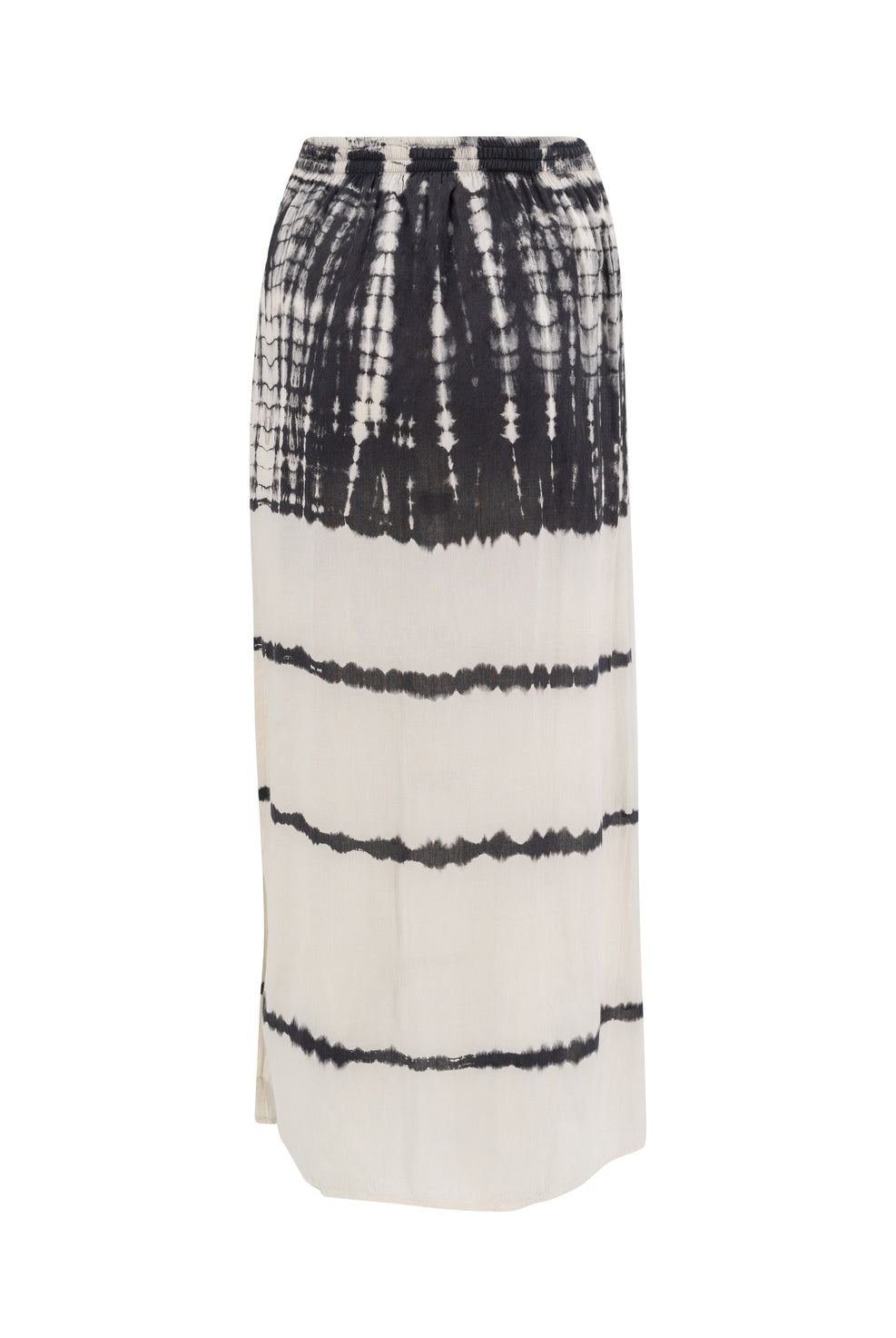 Falda bohemia en tie dye negro de ibzmode, Marcas de Ibiza