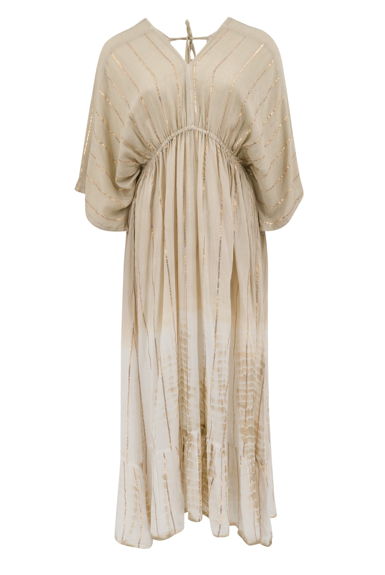 Bohemian jurk in tye dye beige/ white van ibzmode, Brands of Ibiza