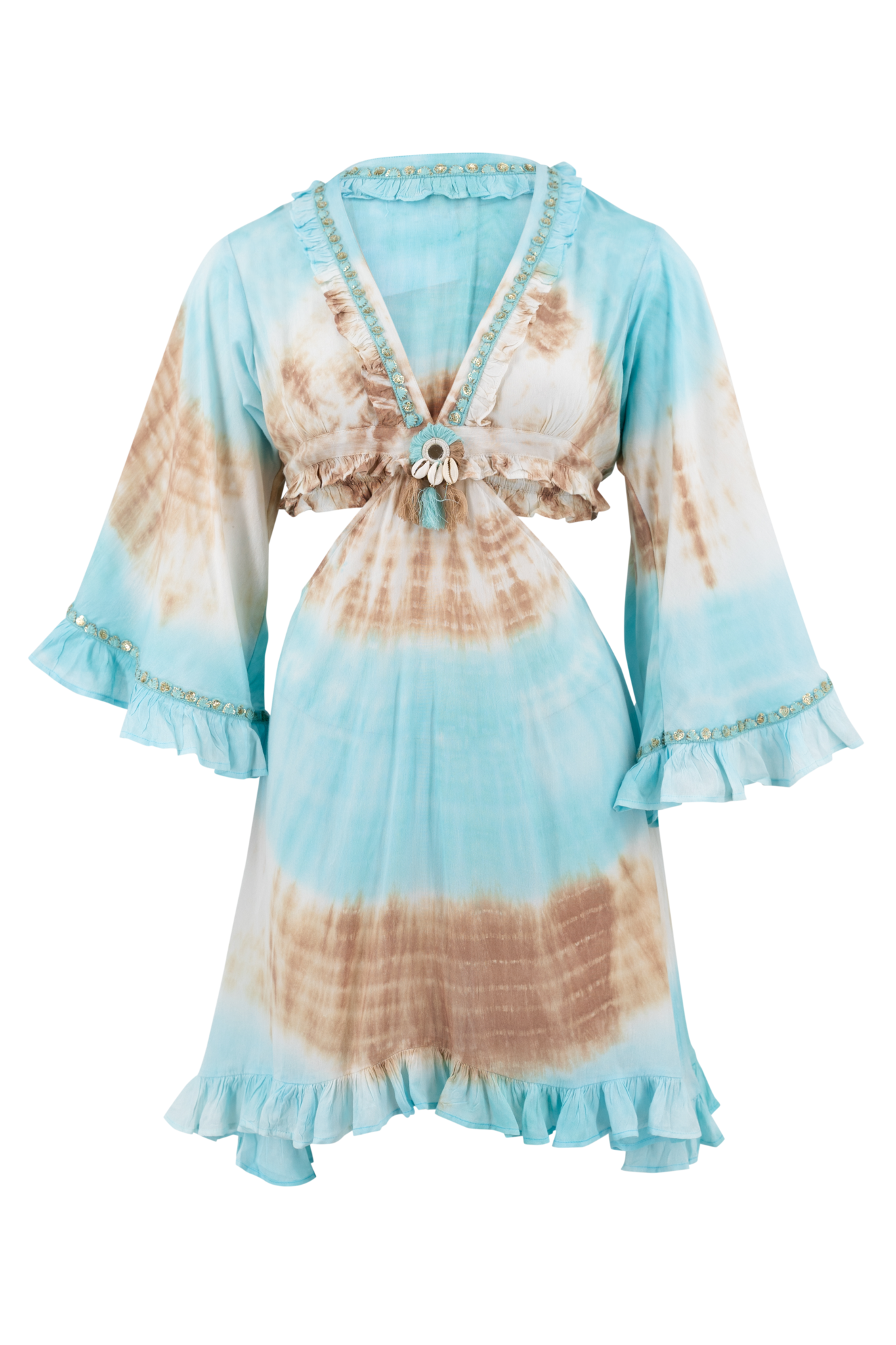 Bohemian jurk in aqua van ibzmode, Brands of Ibiza