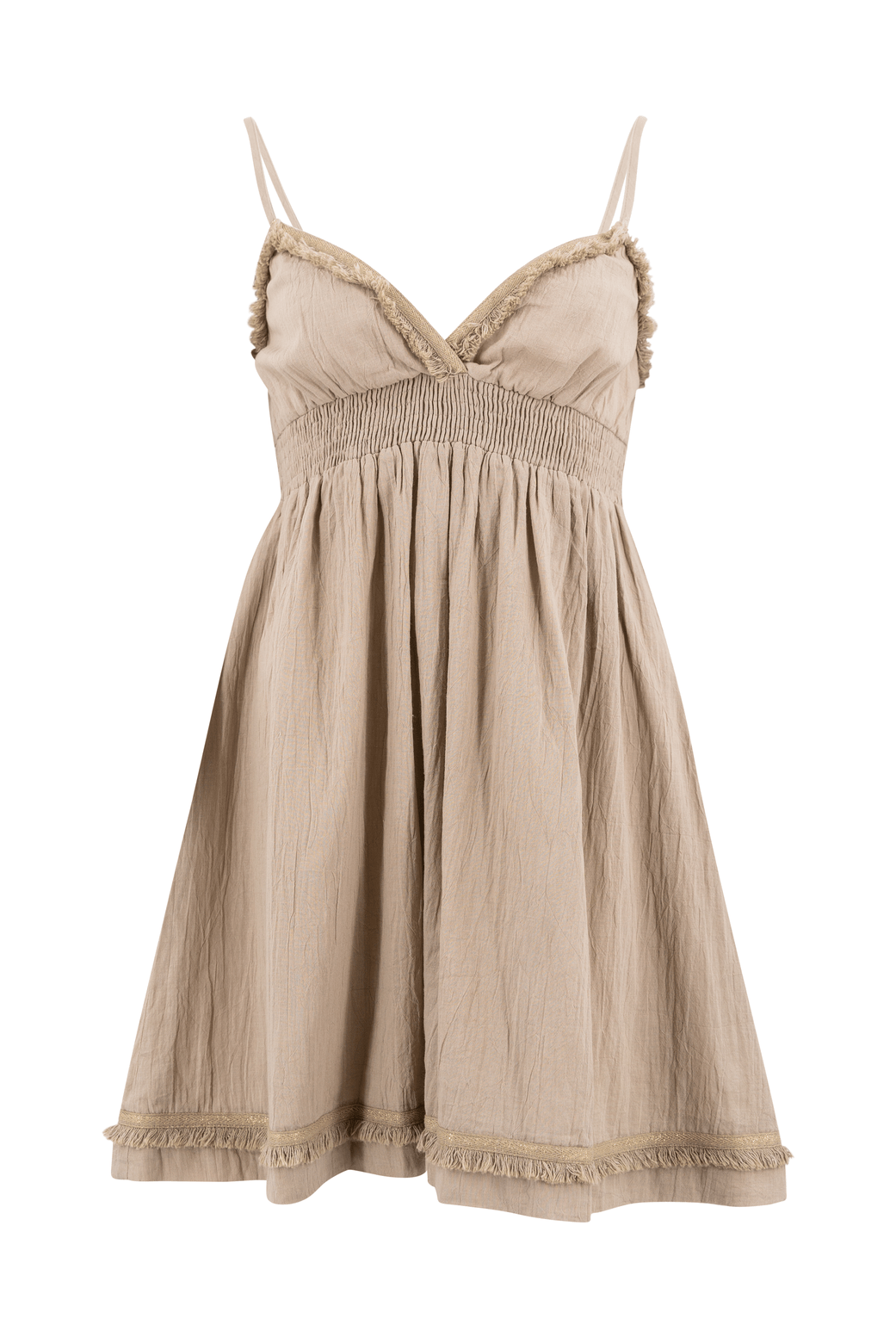 Bohemian dress in taupe from ibzmode, Brands of Ibiza