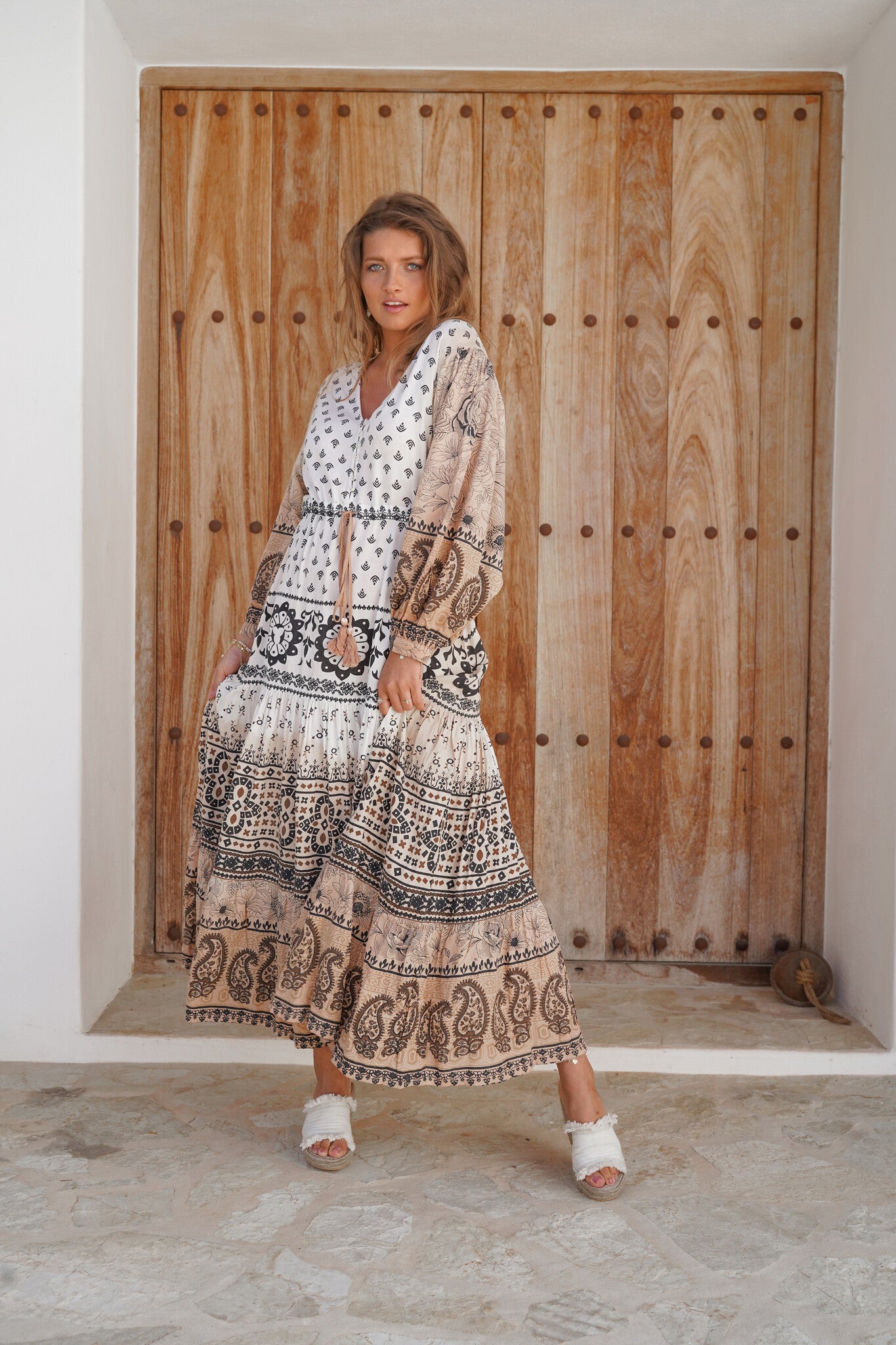 Bohemian jurk in peach van ibzmode, Brands of Ibiza