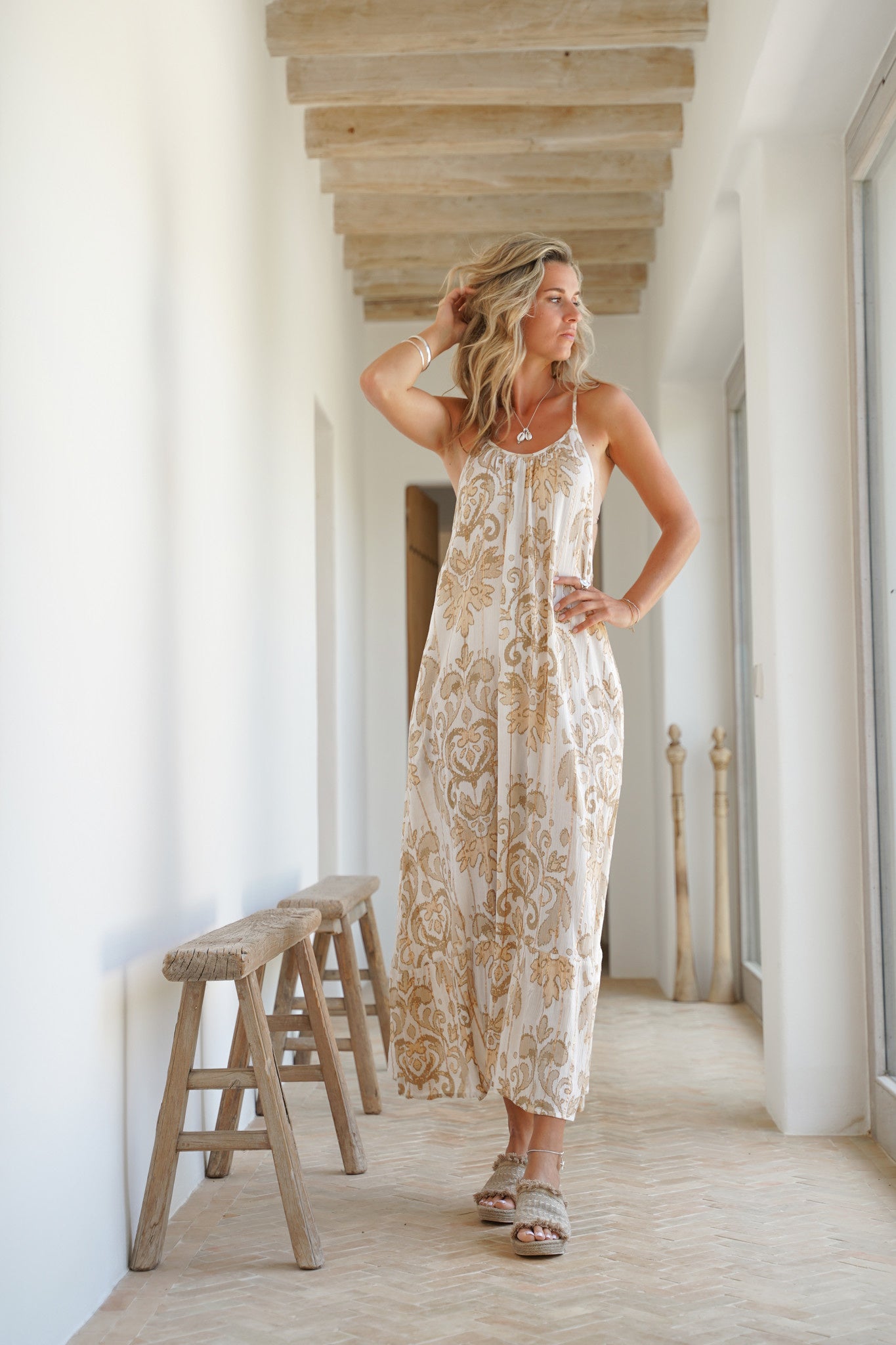 Bohemian jurk in ivory van ibzmode, Brands of Ibiza