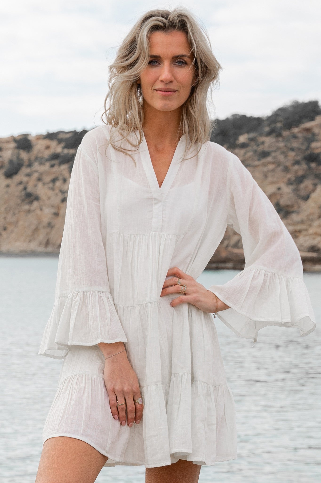 Bohemian jurk in ivory van ibzmode, Brands of Ibiza