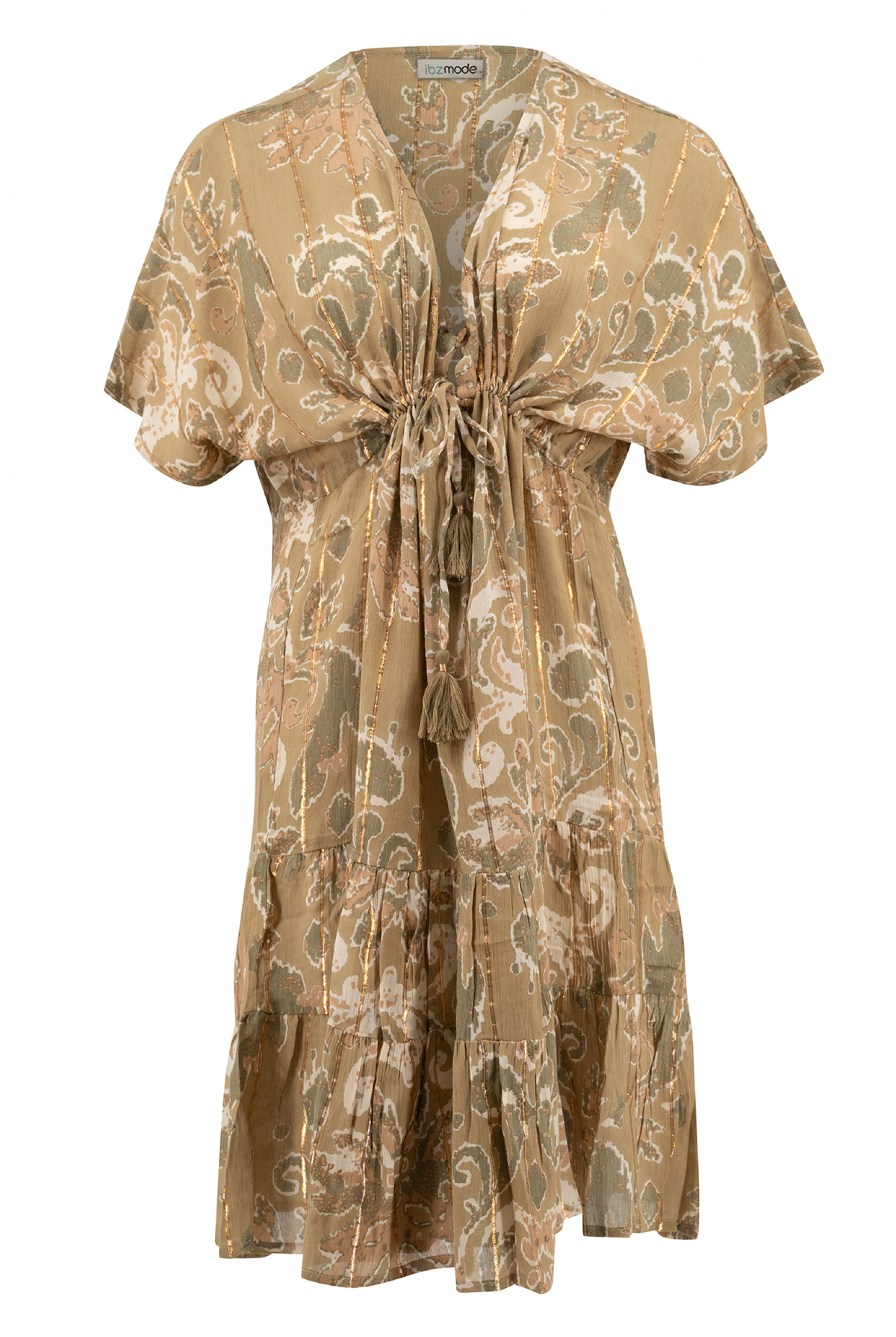 Bohemian jurk in khaki van ibzmode, Brands of Ibiza