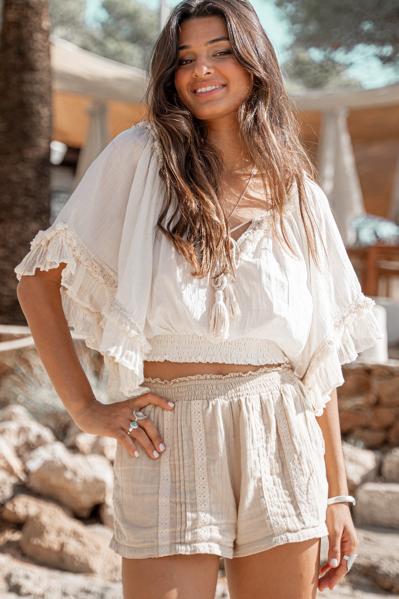 Bohemian broek in sand van ibzmode, Brands of Ibiza