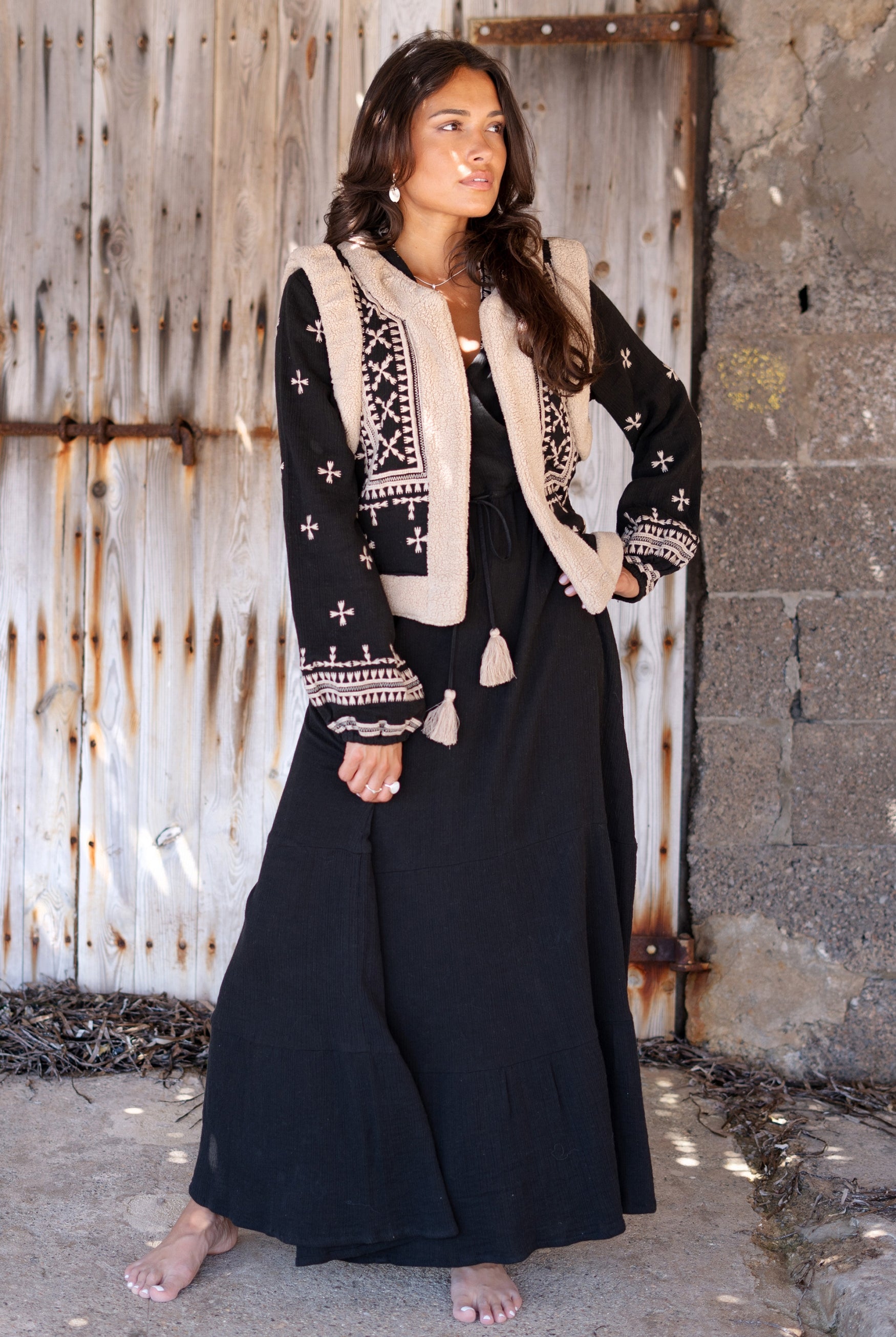 Bohemian jurk in black van ibzmode, Brands of Ibiza