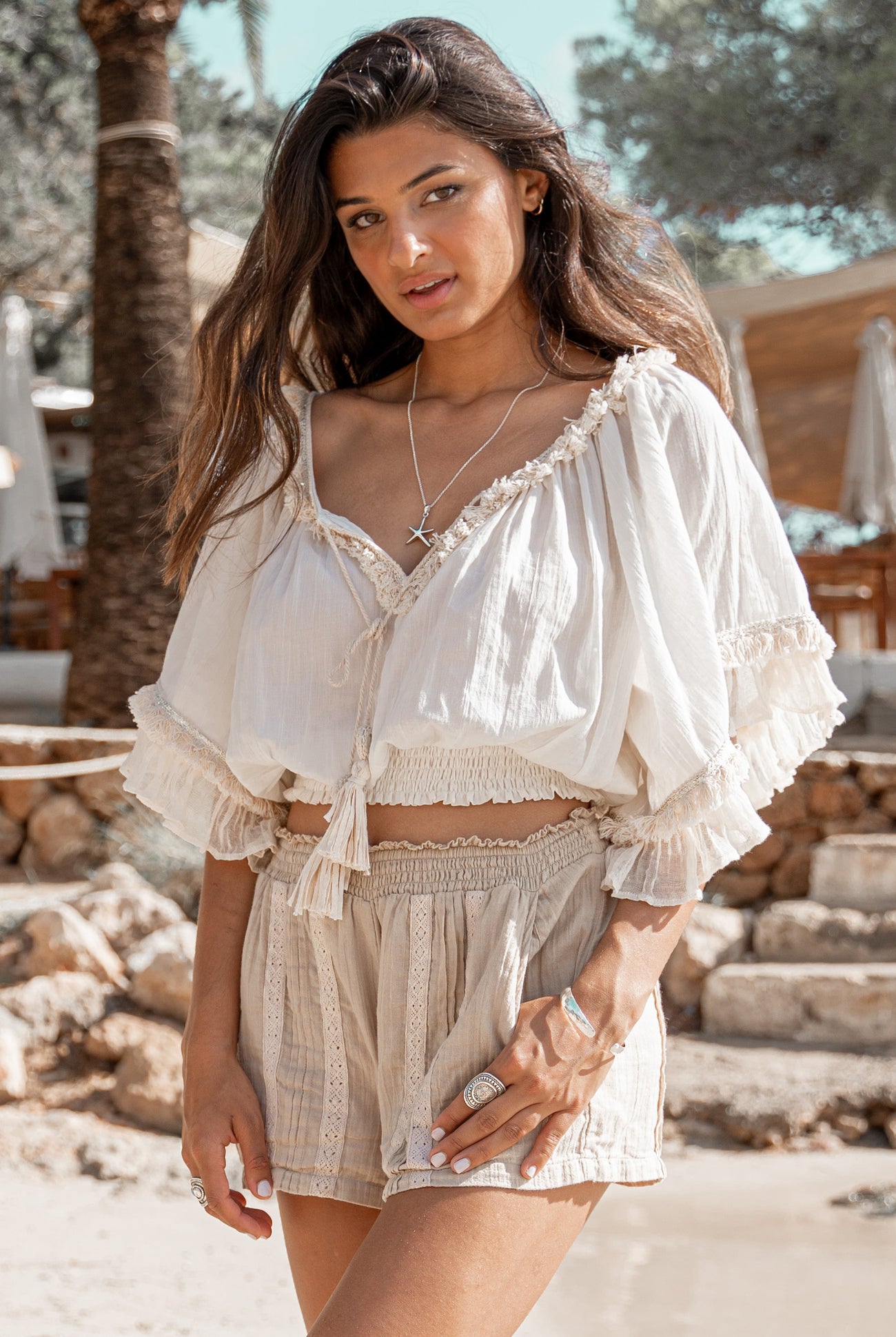 Bohemian broek in sand van ibzmode, Brands of Ibiza