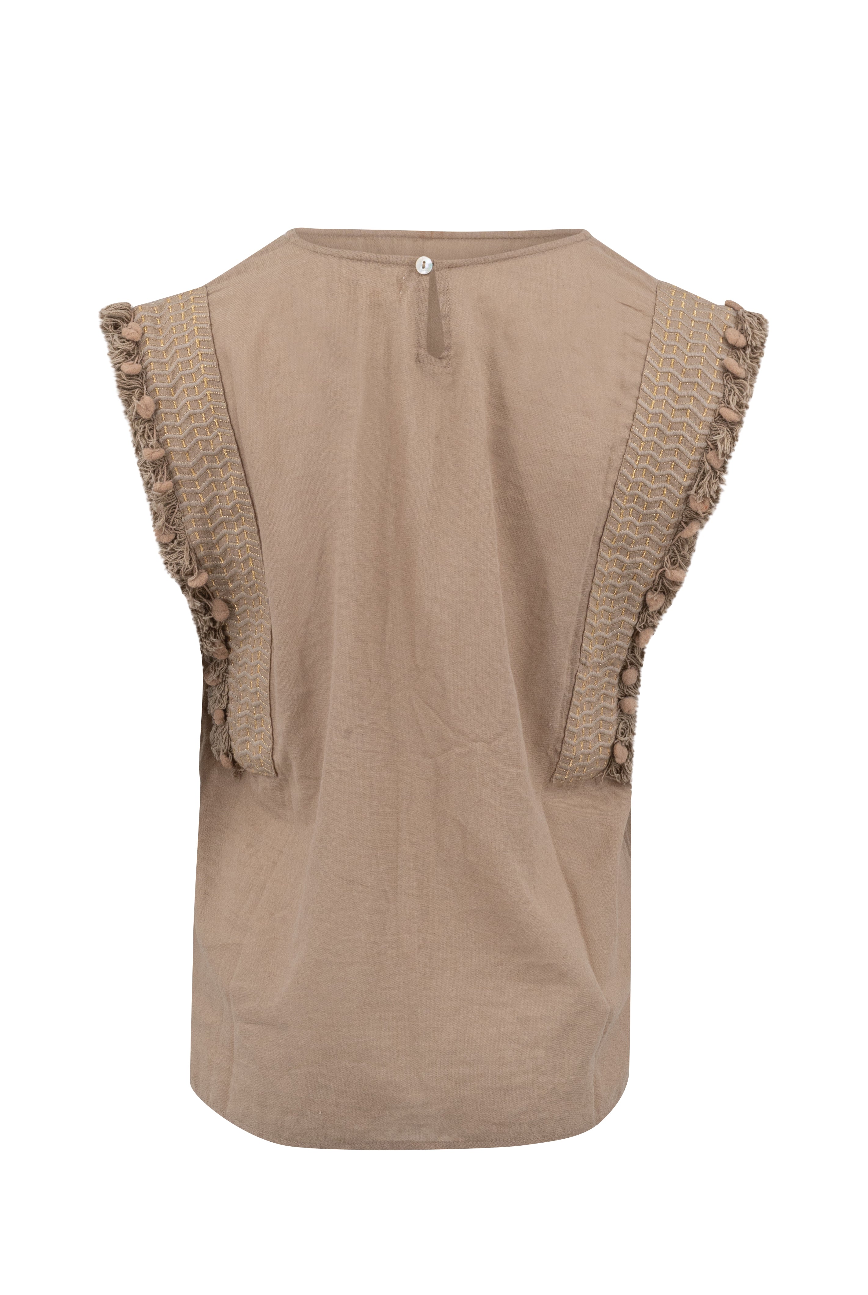 Bohemian top in taupe from ibzmode, Brands of Ibiza