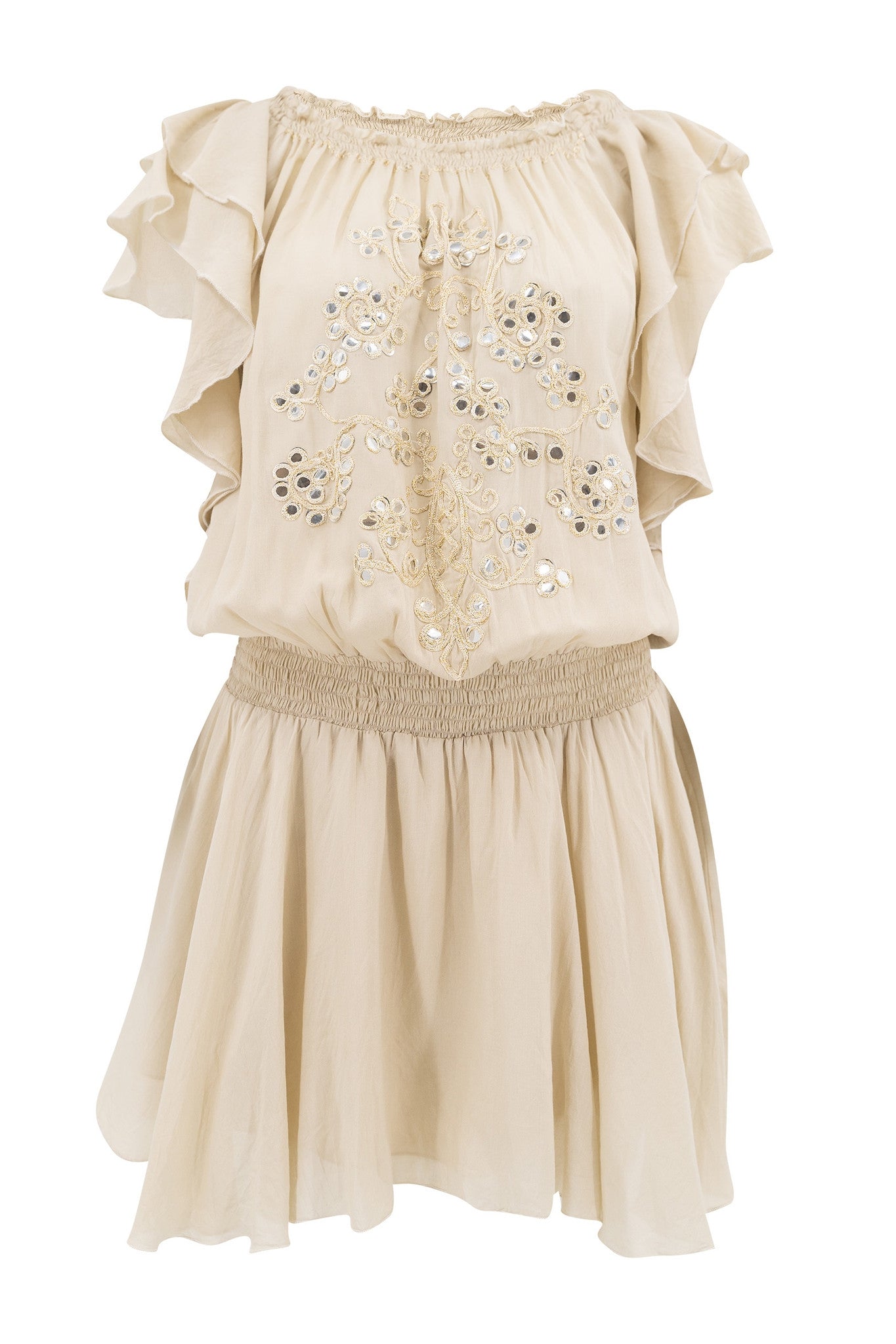 Bohemian jurk in sand van ibzmode, Brands of Ibiza