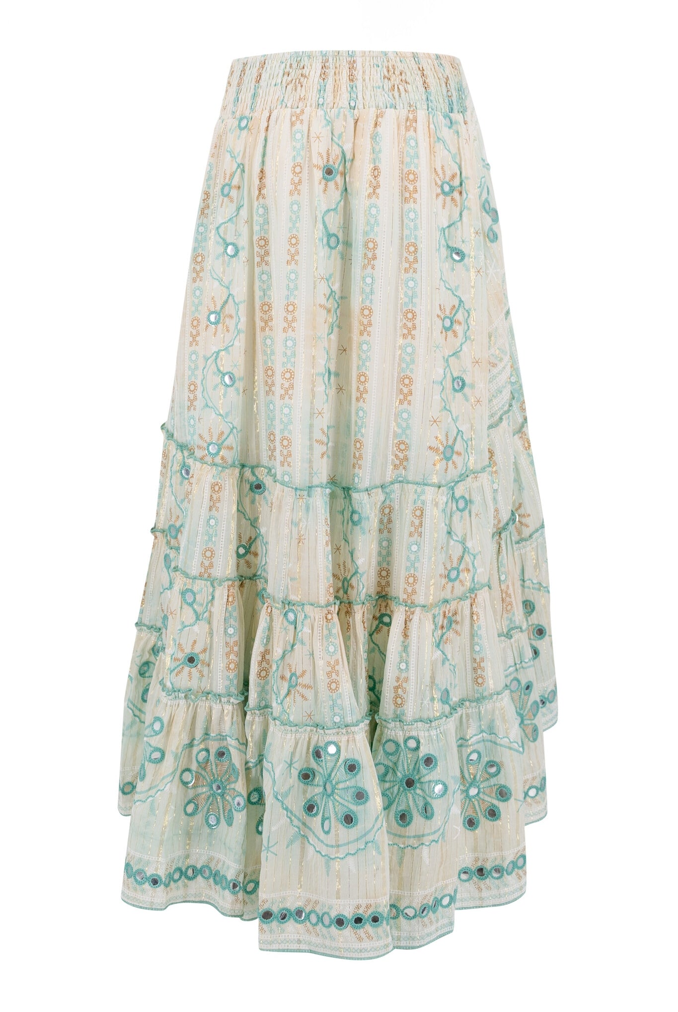 Bohemian rok in aqua van ibzmode, Brands of Ibiza