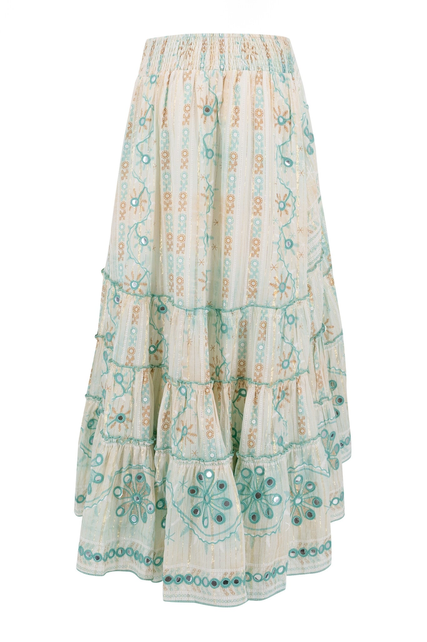 Bohemian rok in aqua van ibzmode, Brands of Ibiza