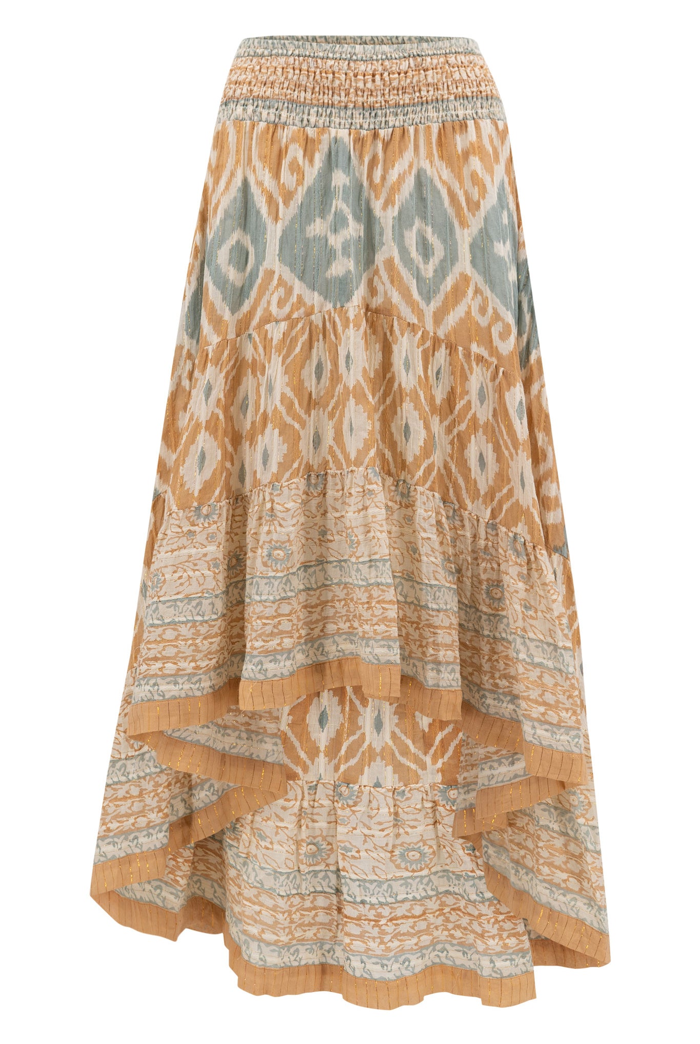 Falda bohemia en camel de ibzmode, Marcas de Ibiza