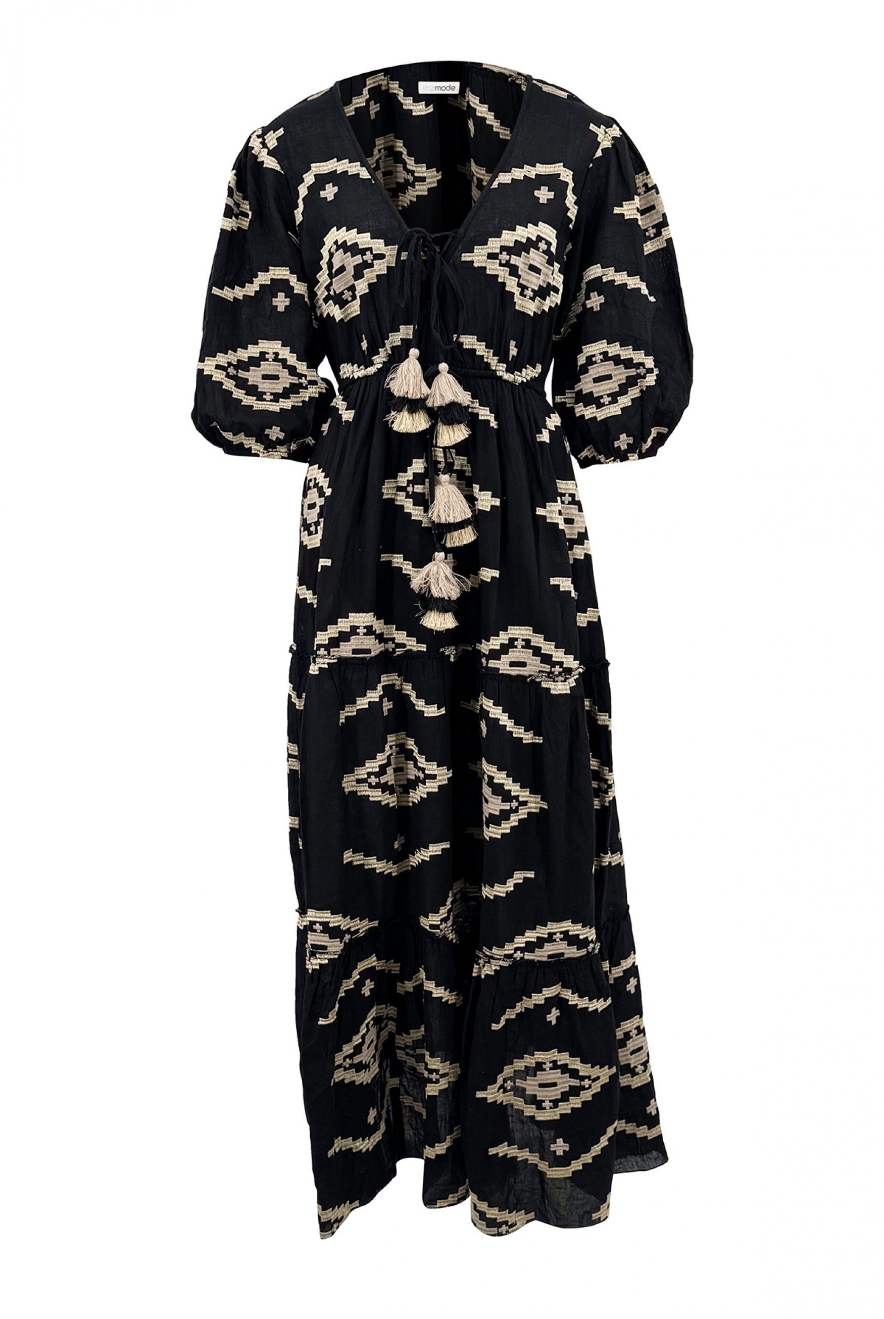 Robe bohème noire de la marque ibzmode, Brands of Ibiza