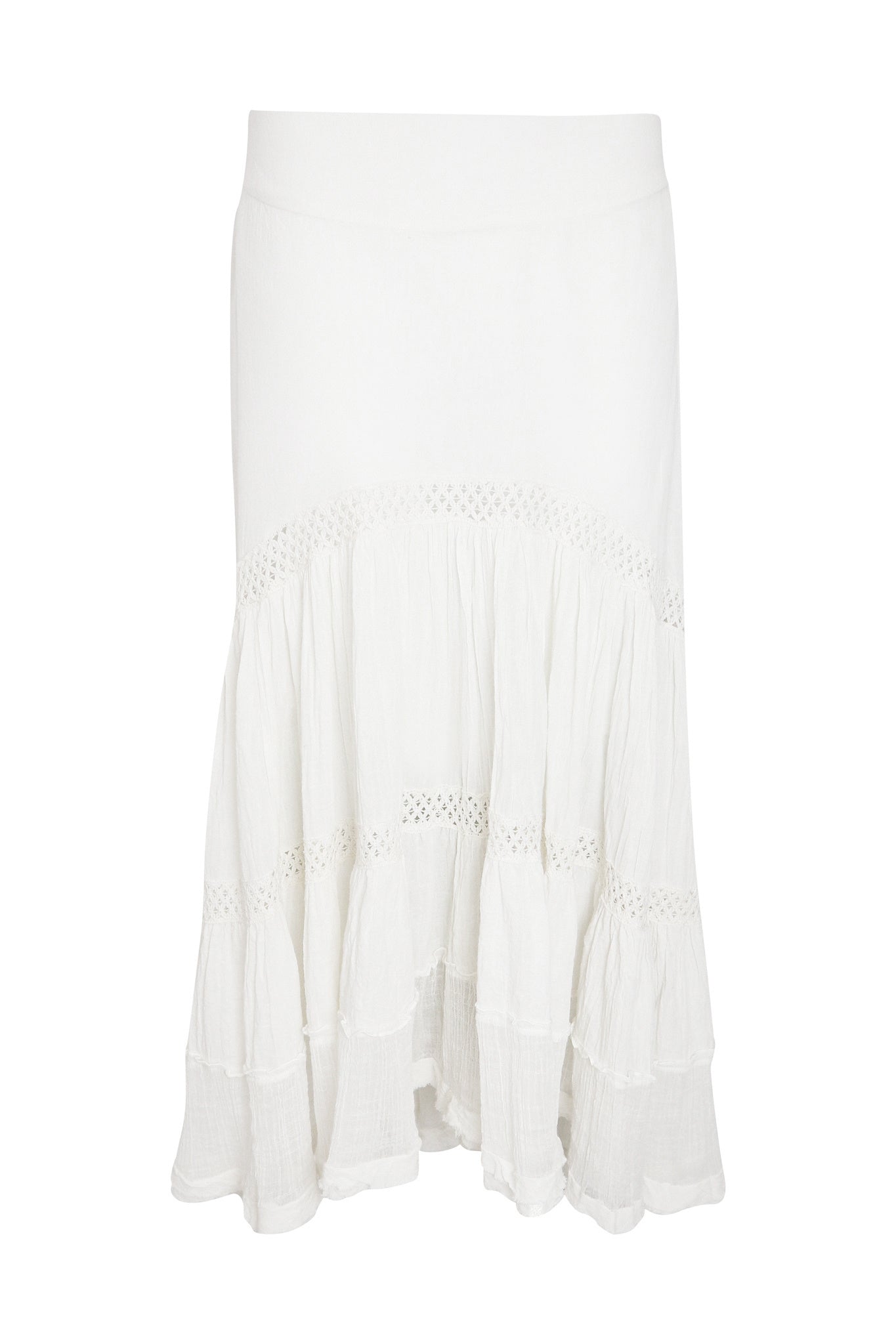 Bohemian rok in white van ibzmode, Brands of Ibiza