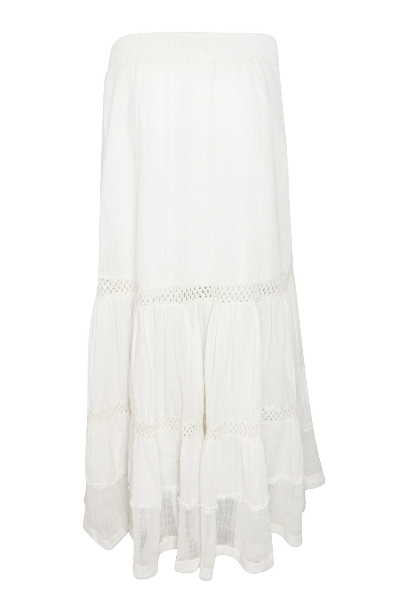 Bohemian rok in white van ibzmode, Brands of Ibiza