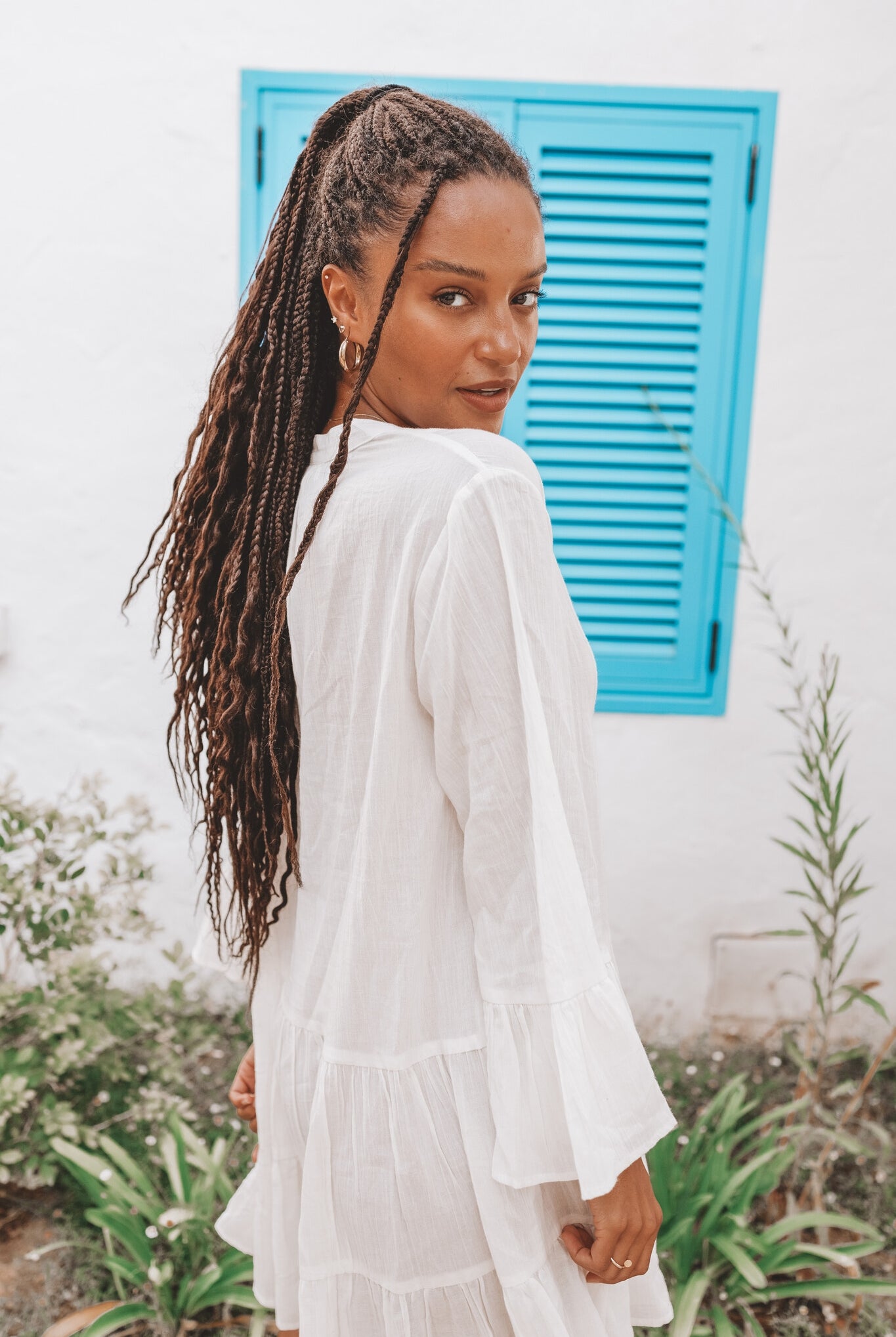 Bohemian dress in ivory from ibzmode, Brands of Ibiza