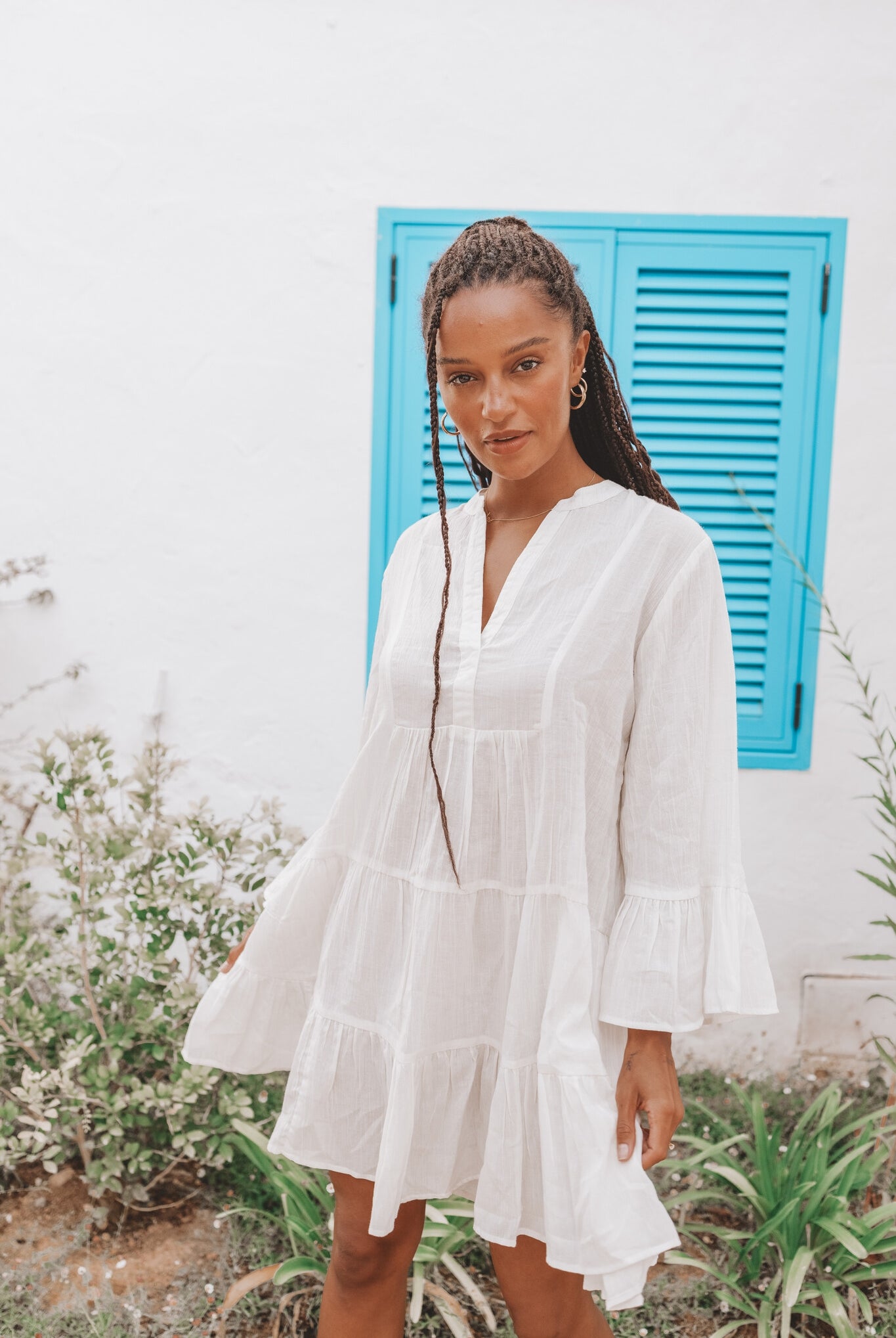 Bohemian dress in ivory from ibzmode, Brands of Ibiza