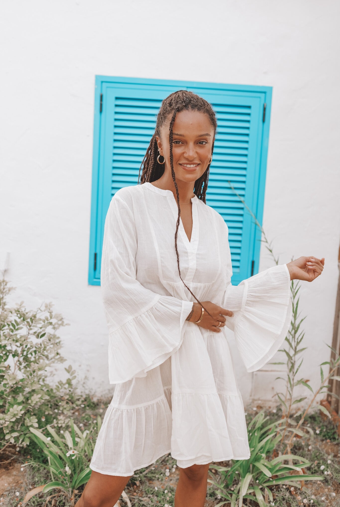 Bohemian dress in ivory from ibzmode, Brands of Ibiza