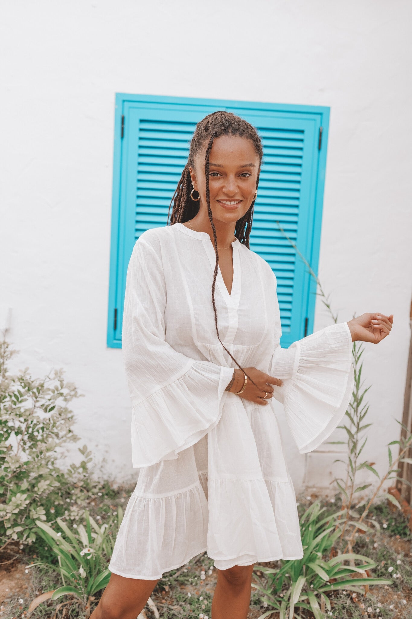 Bohemian jurk in ivory van ibzmode, Brands of Ibiza