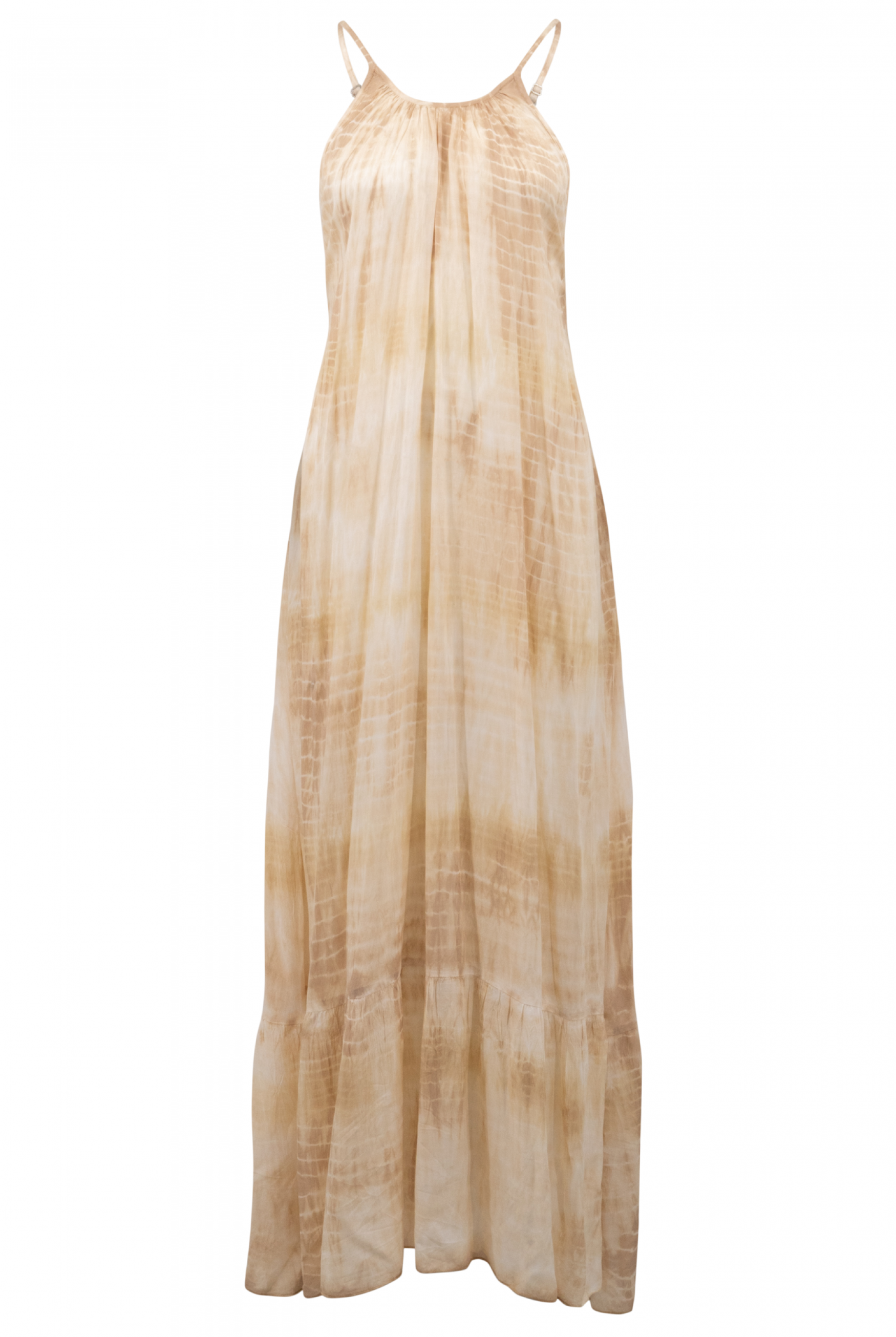 Bohemian jurk in tie dye taupe van ibzmode, Brands of Ibiza