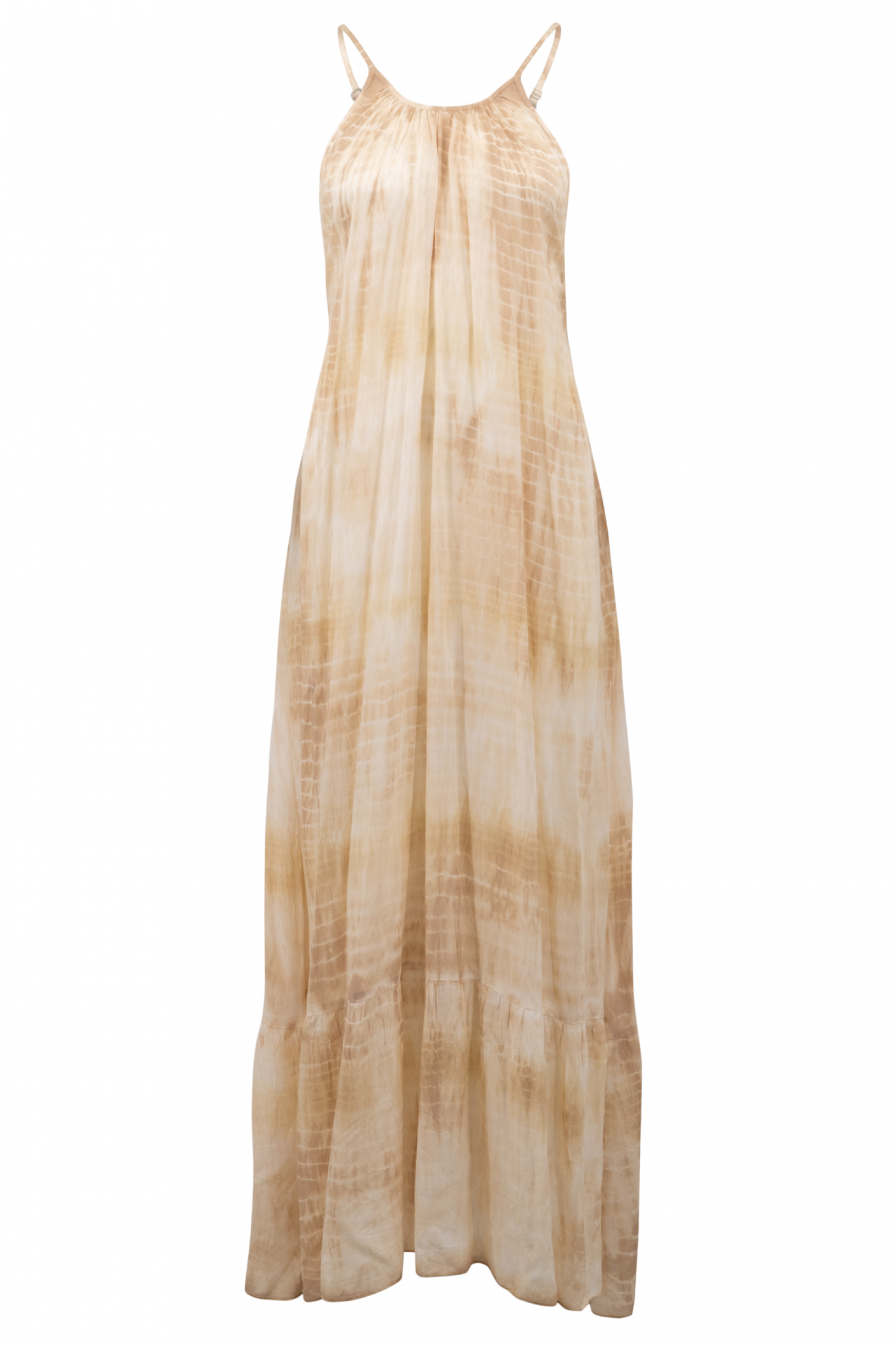 Bohemian jurk in tie dye taupe van ibzmode, Brands of Ibiza