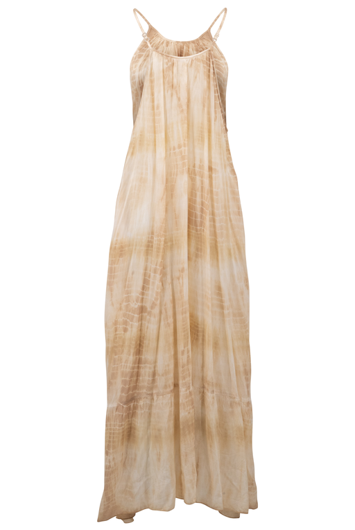 Bohemian jurk in tie dye taupe van ibzmode, Brands of Ibiza
