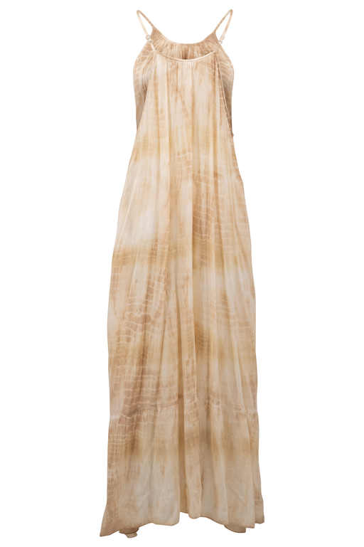 Bohemian jurk in tie dye taupe van ibzmode, Brands of Ibiza