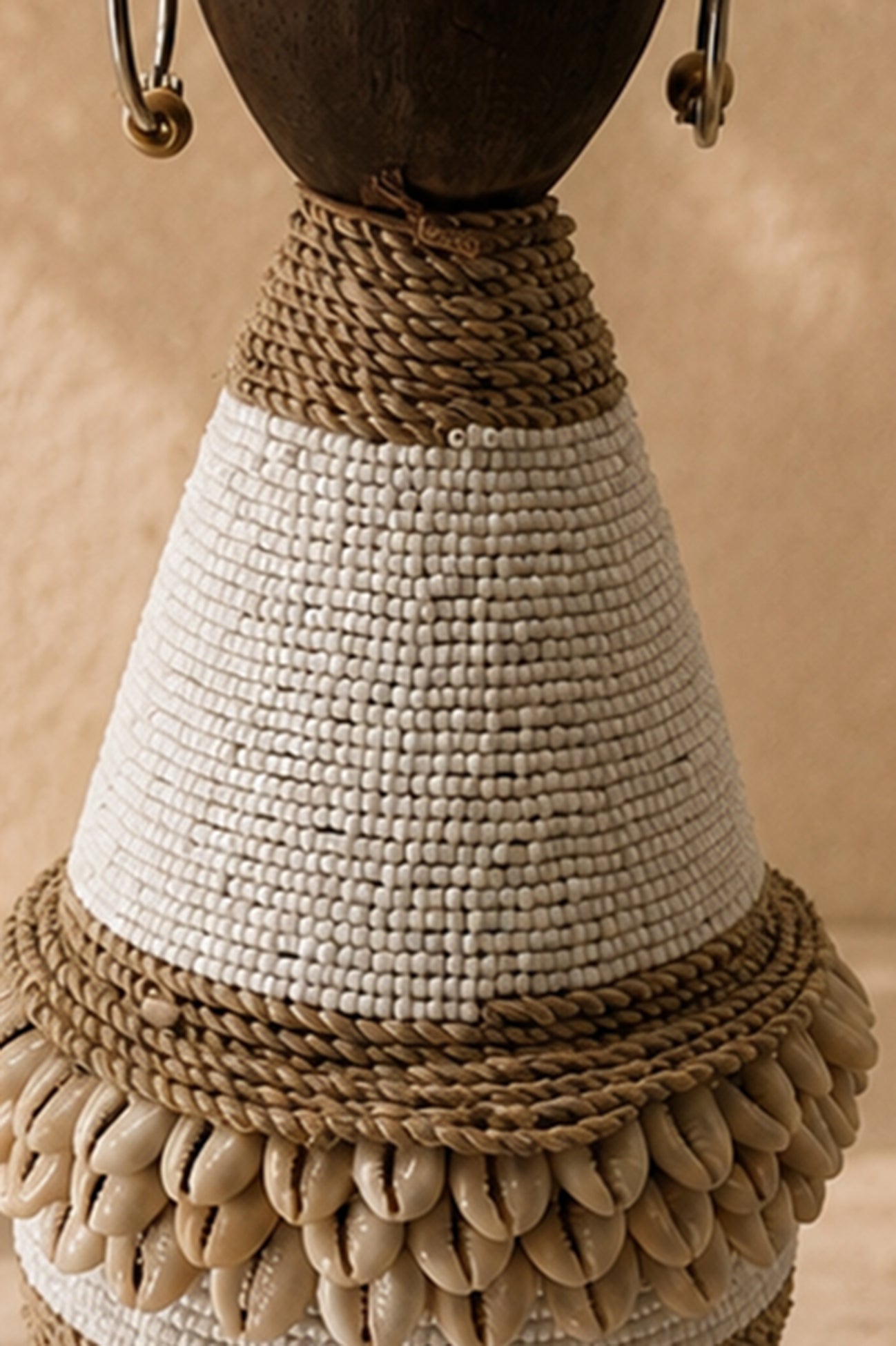 ibzhome handcrafted white nomad doll with shells and decorative beads