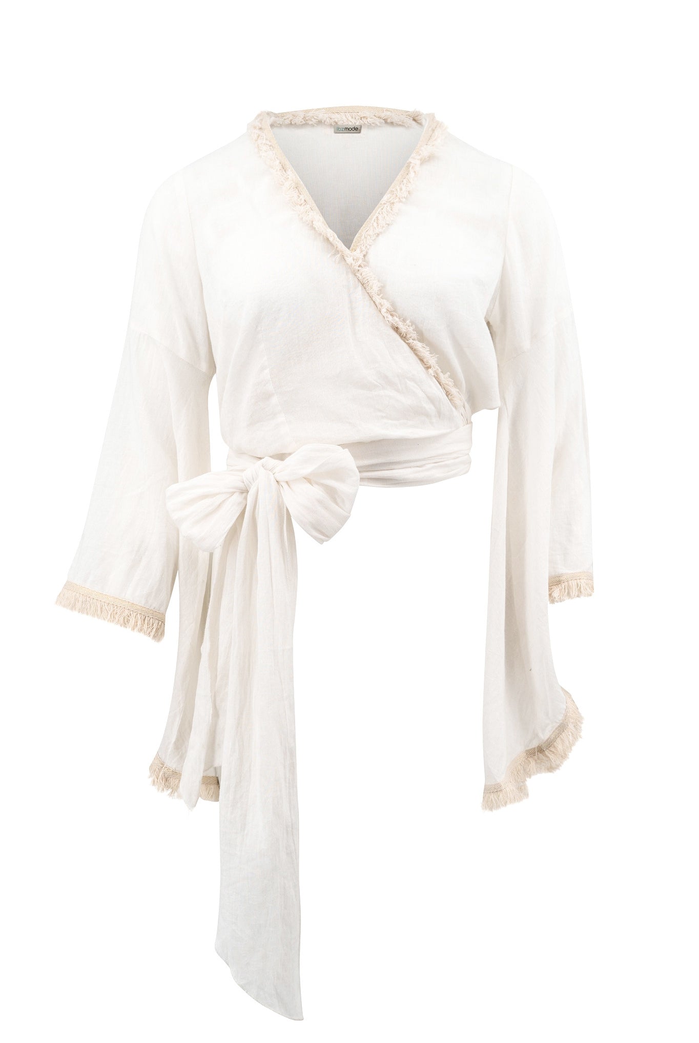 Top bohemio en marfil de ibzmode, Marcas de Ibiza