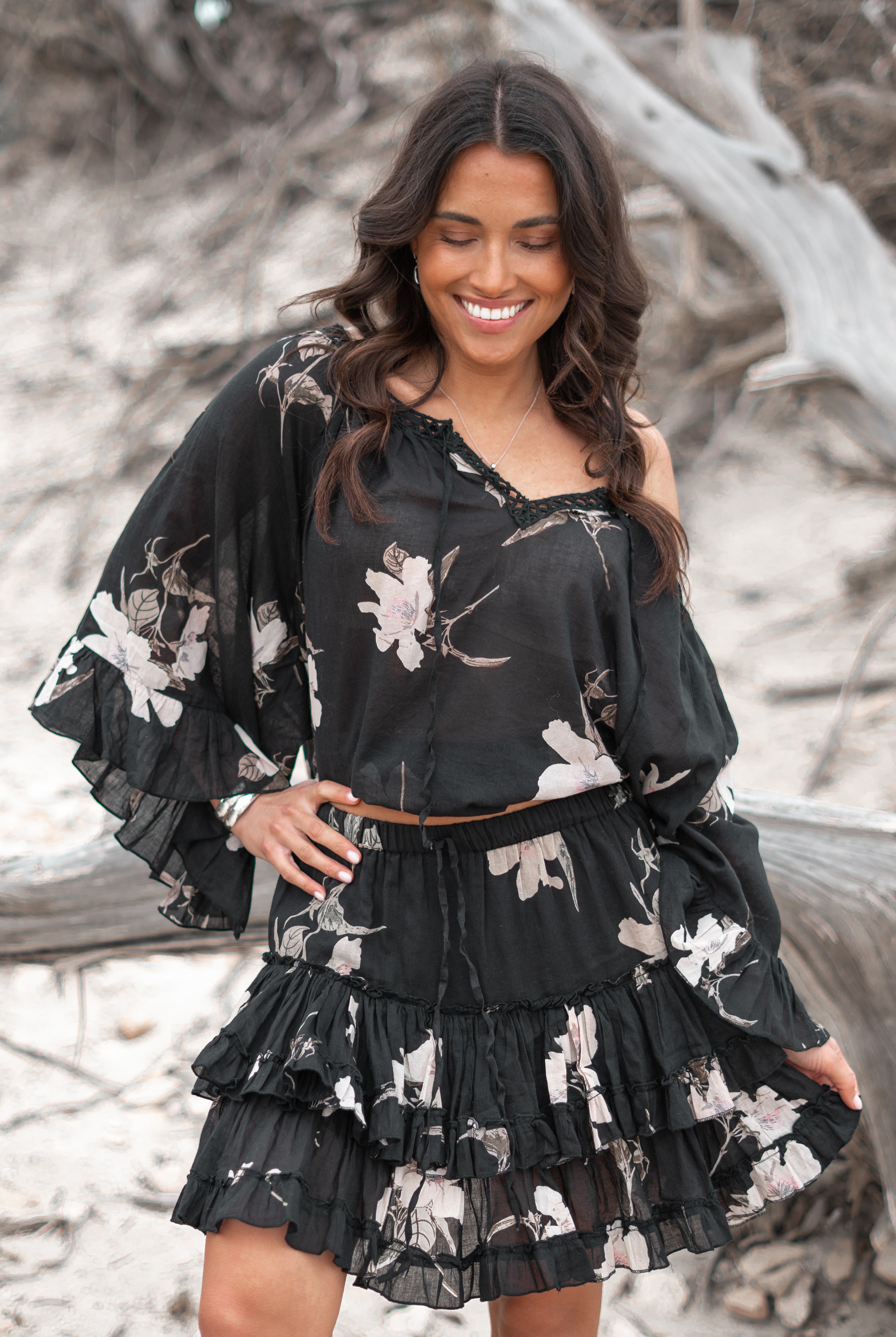 Bohemian rok in black van ibzmode, Brands of Ibiza